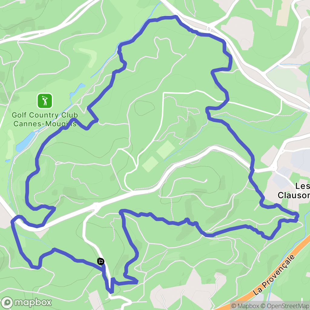 Mougins : carte du parcours de randonnée - France