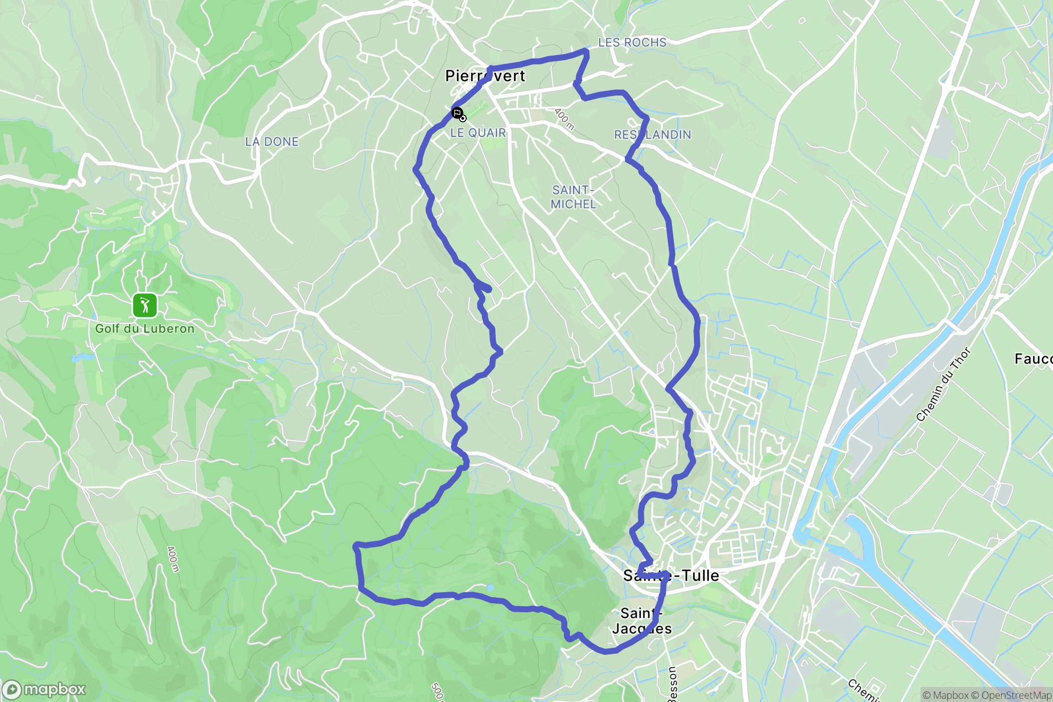 Pierrevert : carte du parcours de randonnée - France