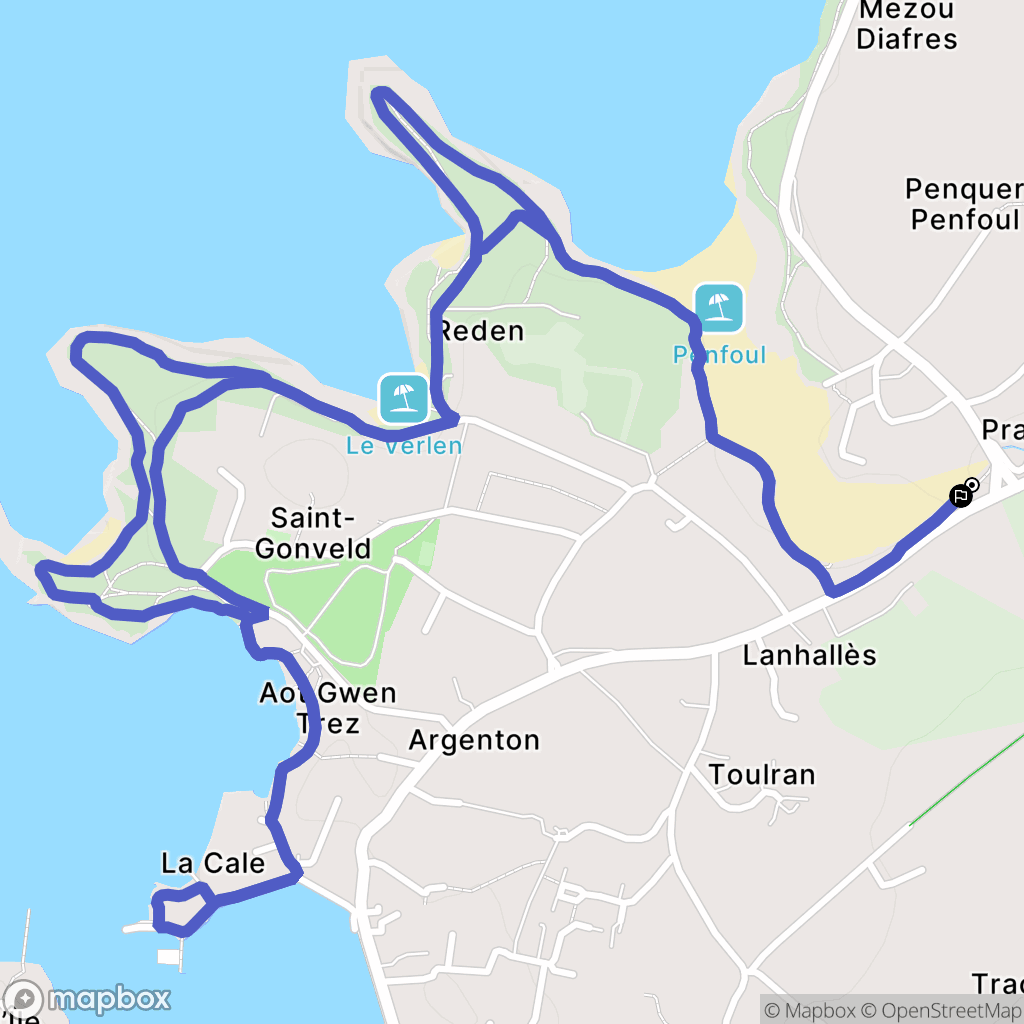Landunvez : carte du parcours de randonnée - France