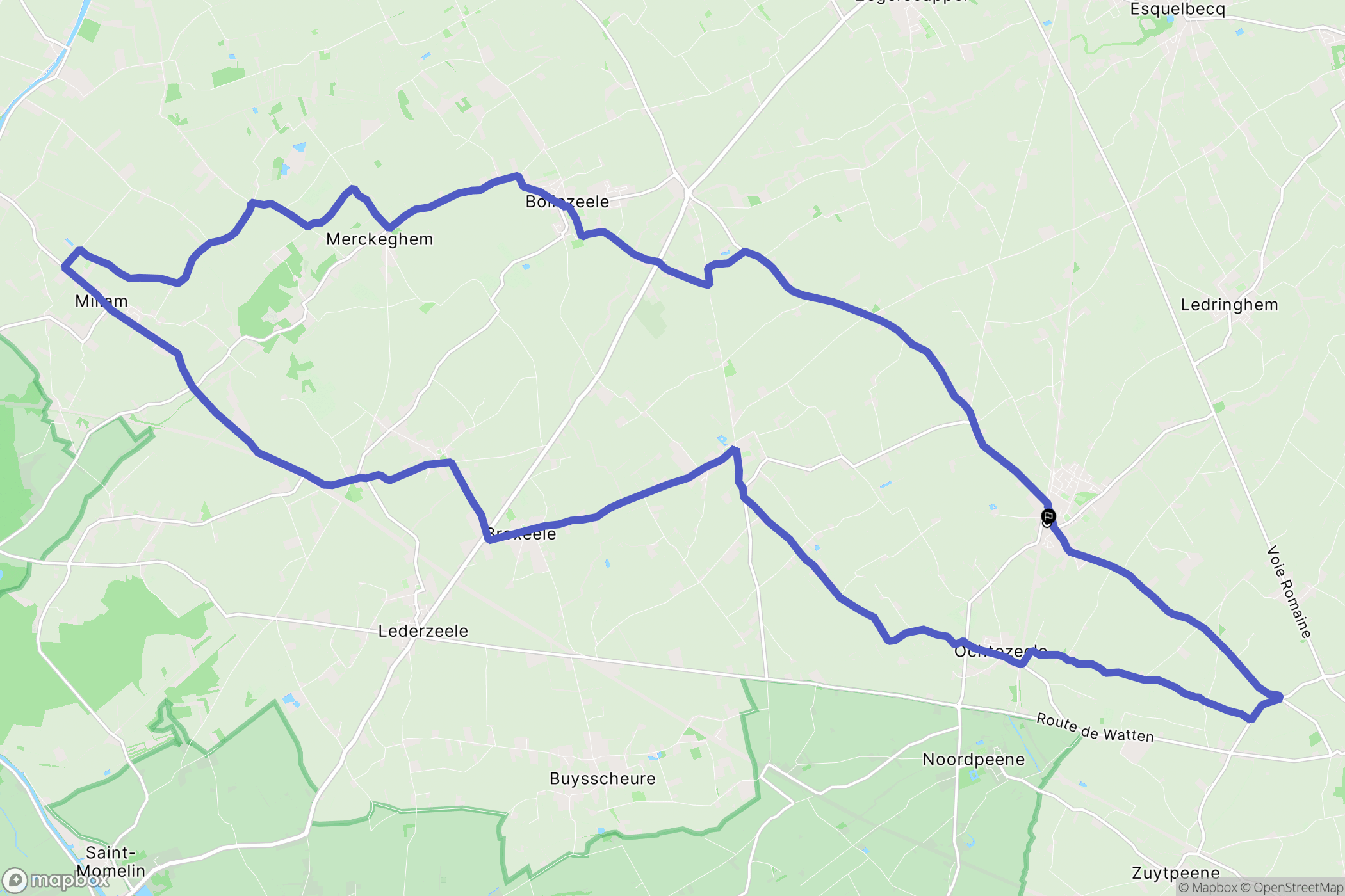 Arnèke : carte du parcours de randonnée - France