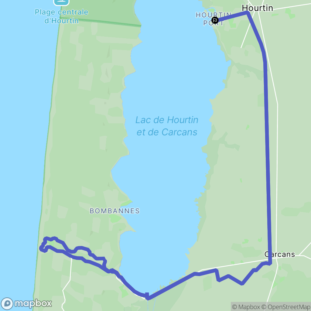 Hourtin : carte du parcours de randonnée - France