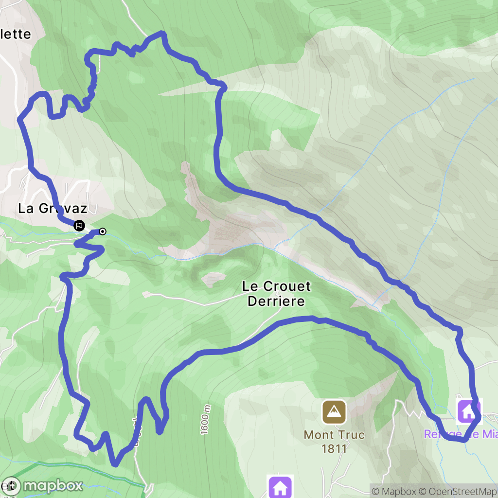 Saint-Gervais-les-Bains : carte du parcours de randonnée - France