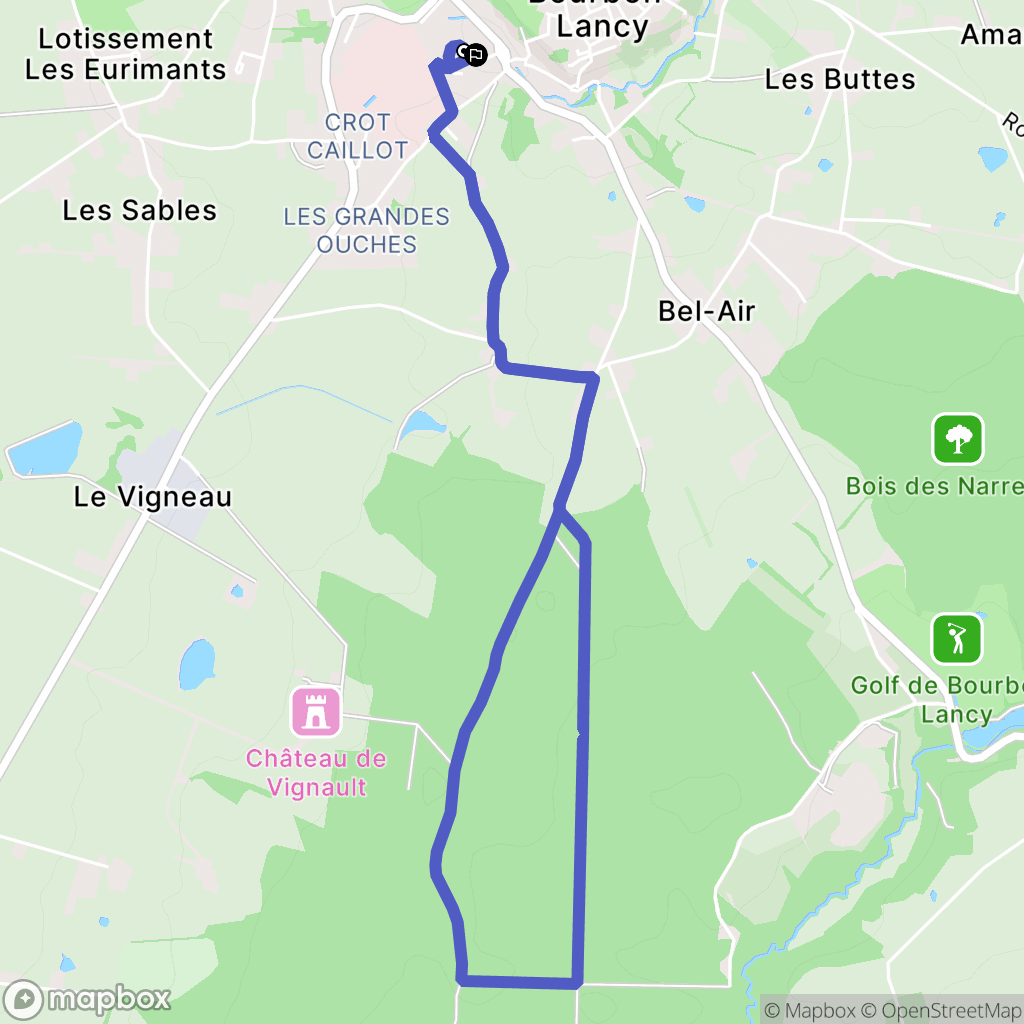 Bourbon-Lancy : carte du parcours de randonnée - France