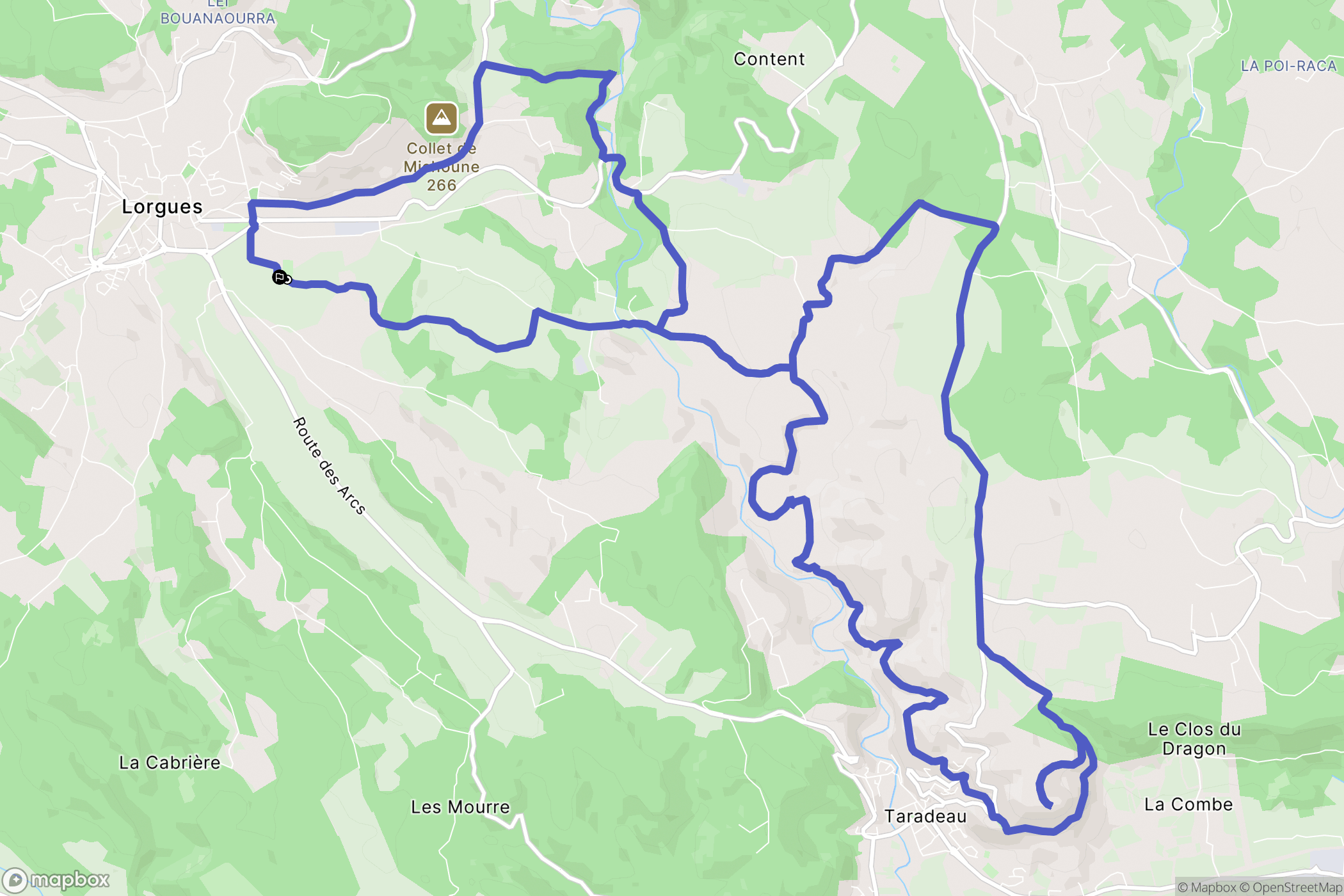 Lorgues : carte du parcours de randonnée - France