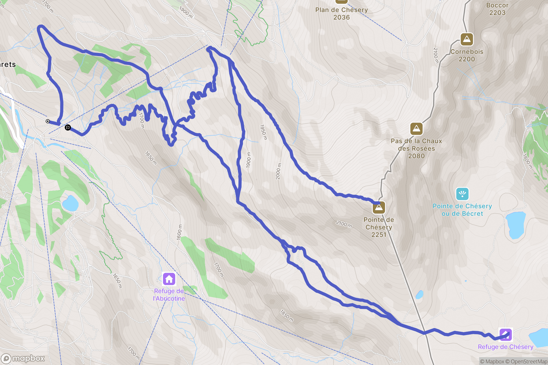 Montriond : carte du parcours de randonnée - France