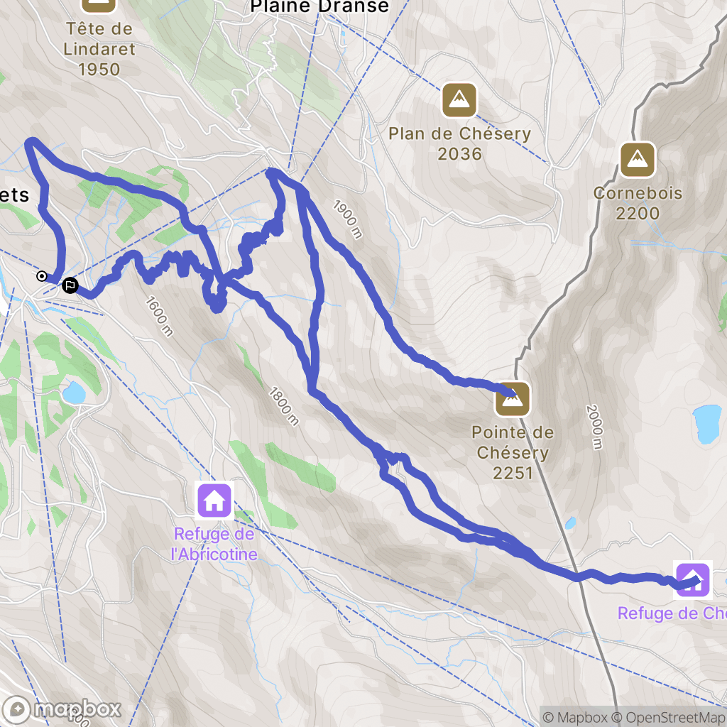 Montriond : carte du parcours de randonnée - France