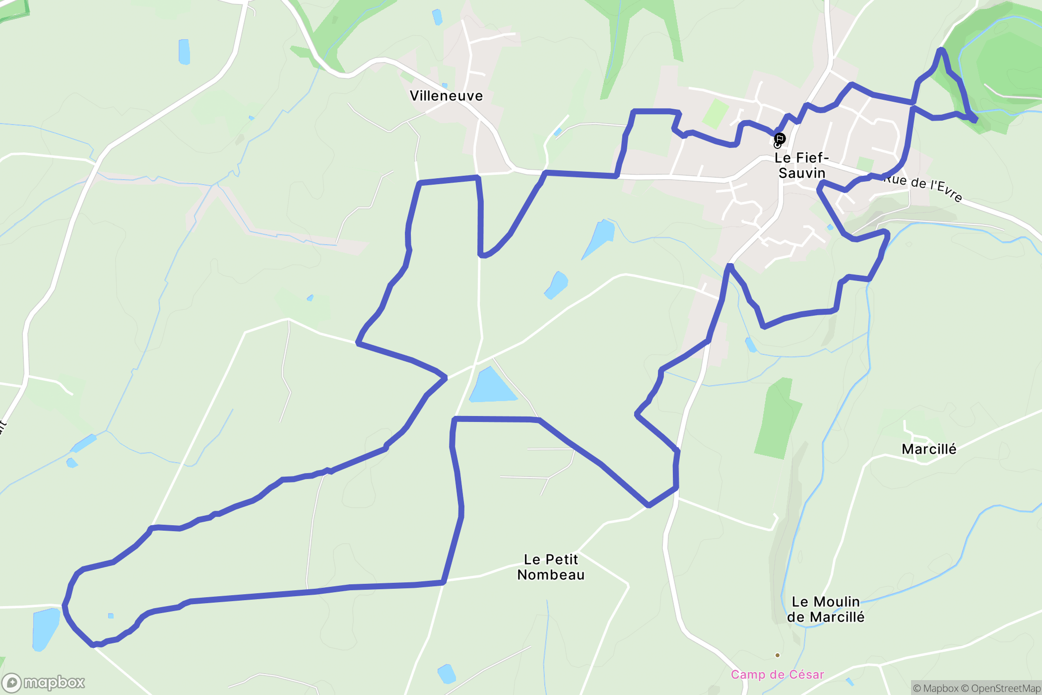 Montrevault-sur-Èvre : carte du parcours de randonnée - France