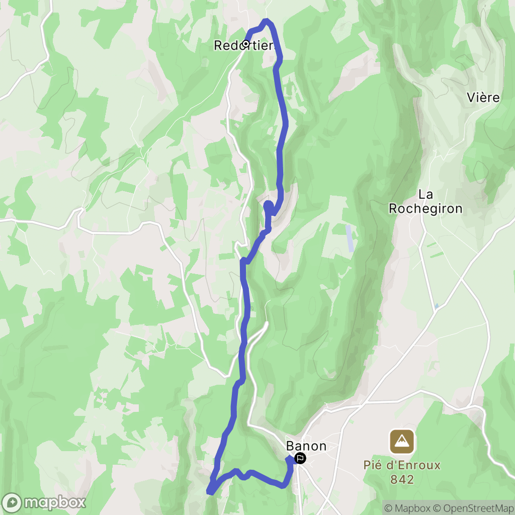 Redortiers : carte du parcours de randonnée - France