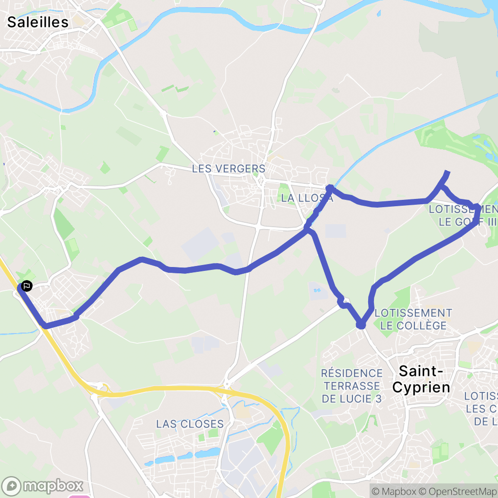 Théza : carte du parcours de randonnée - France