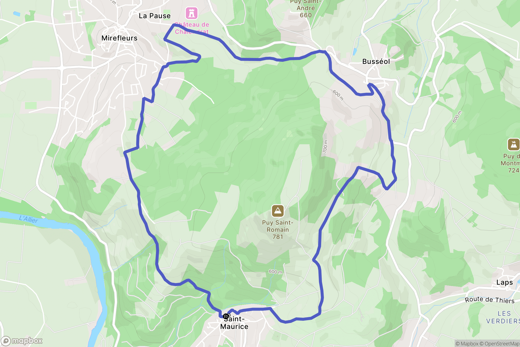 Saint-Maurice : carte du parcours de randonnée - France