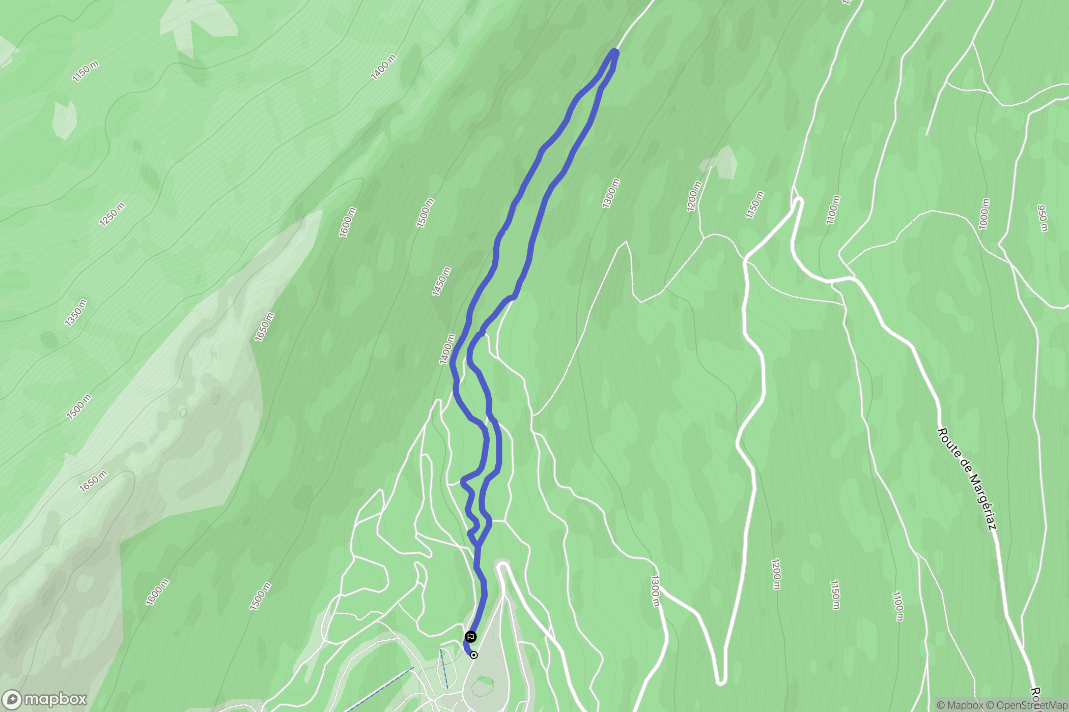 Aillon-le-Jeune : carte du parcours de randonnée - France