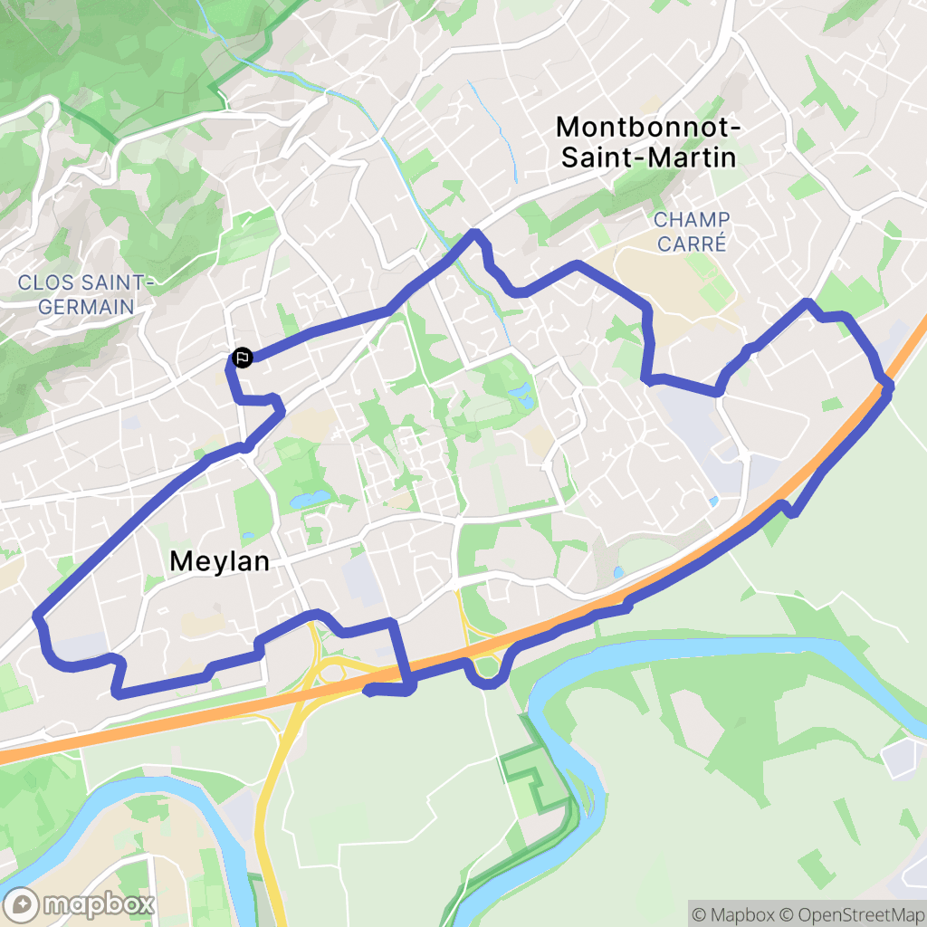 Meylan : carte du parcours de randonnée - France