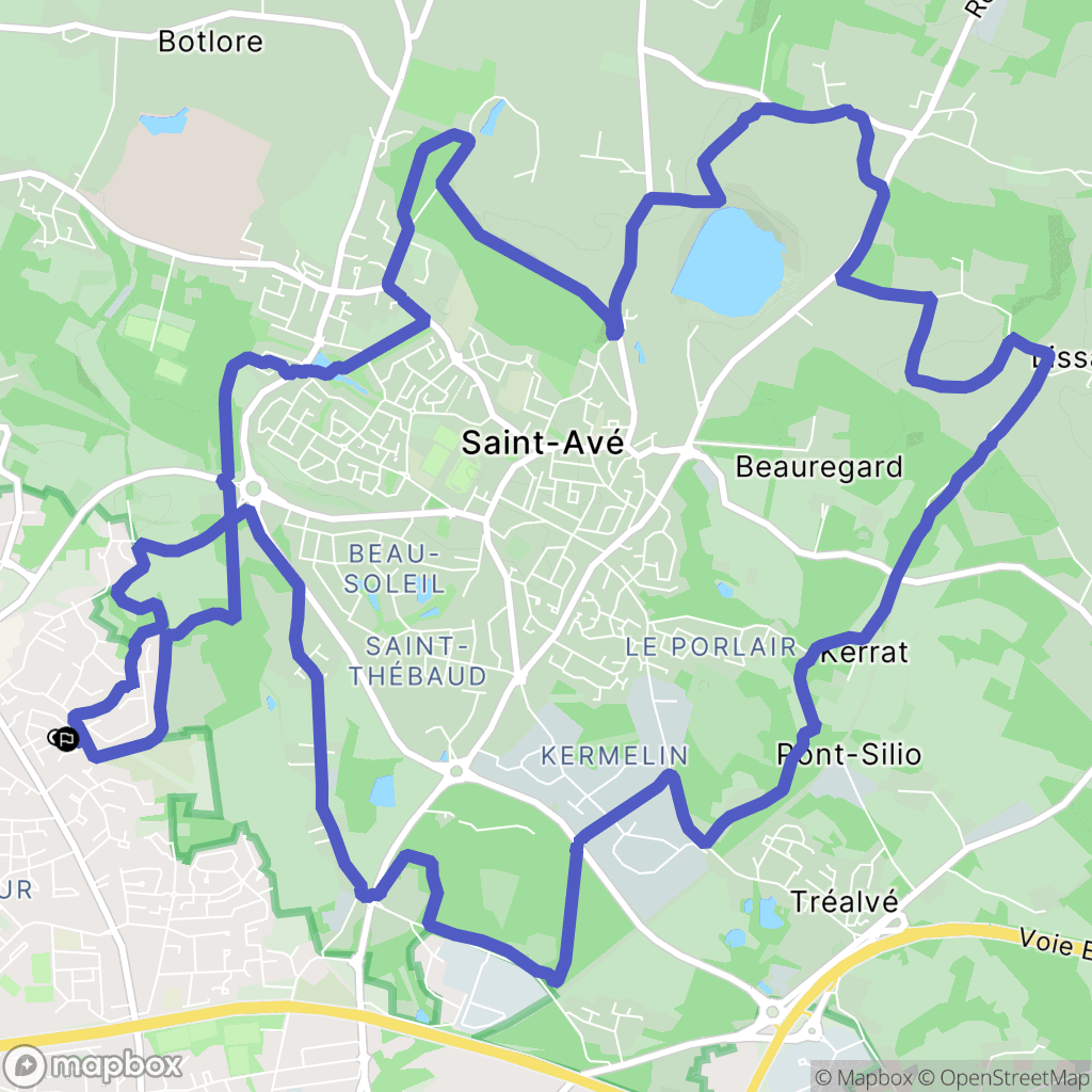 Saint-Avé : carte du parcours de randonnée - France