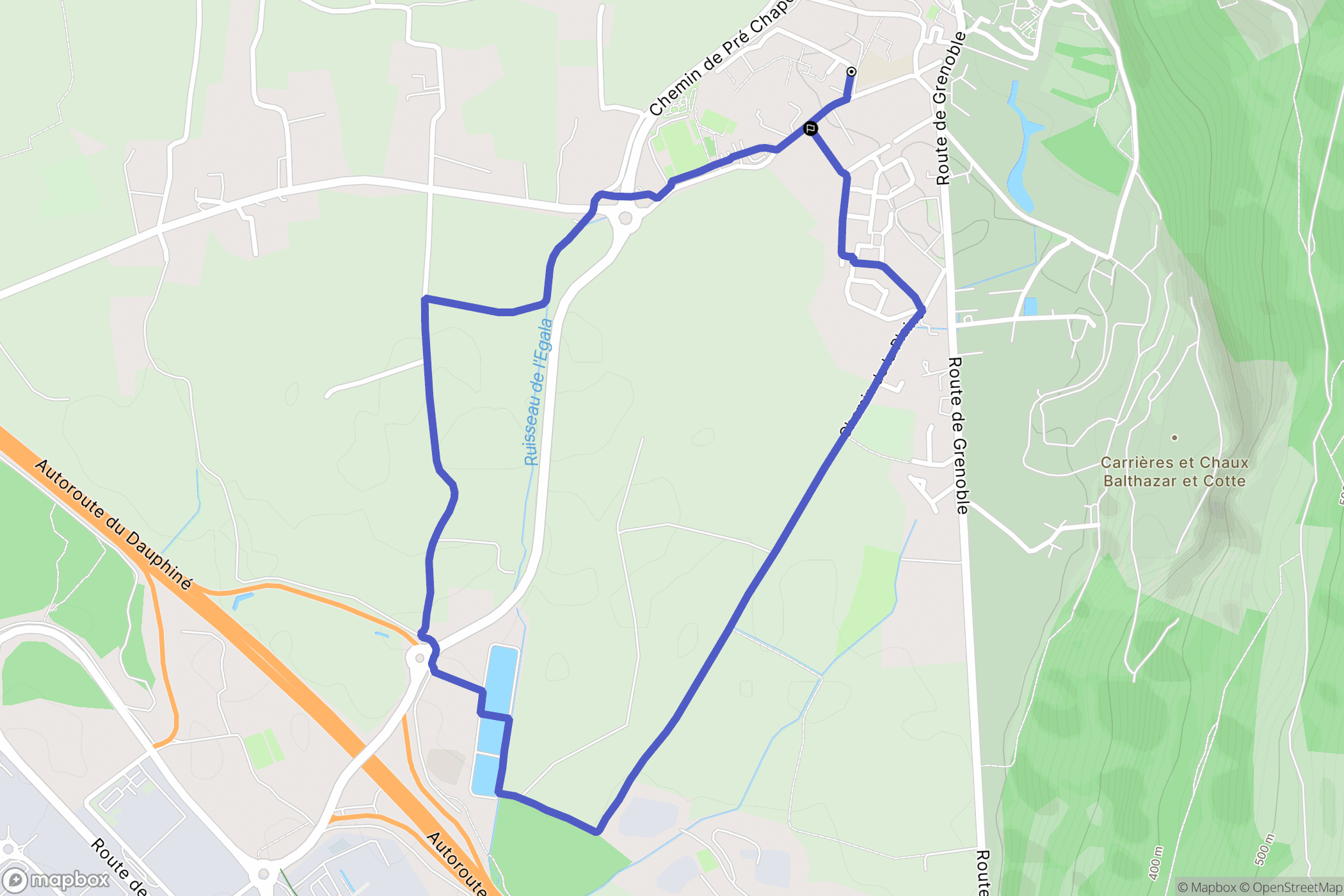 La Buisse : carte du parcours de randonnée - France