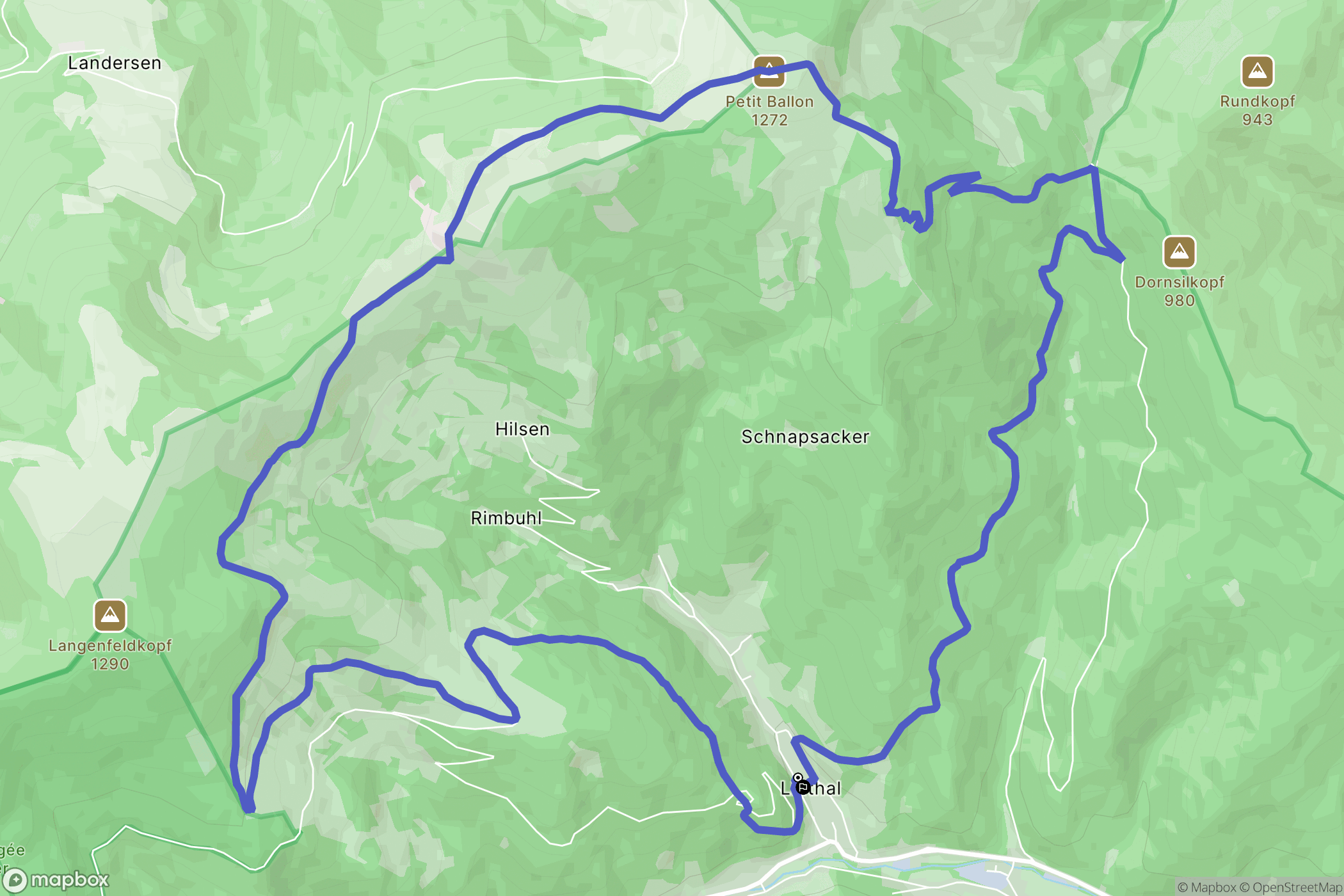 Linthal : carte du parcours de randonnée - France