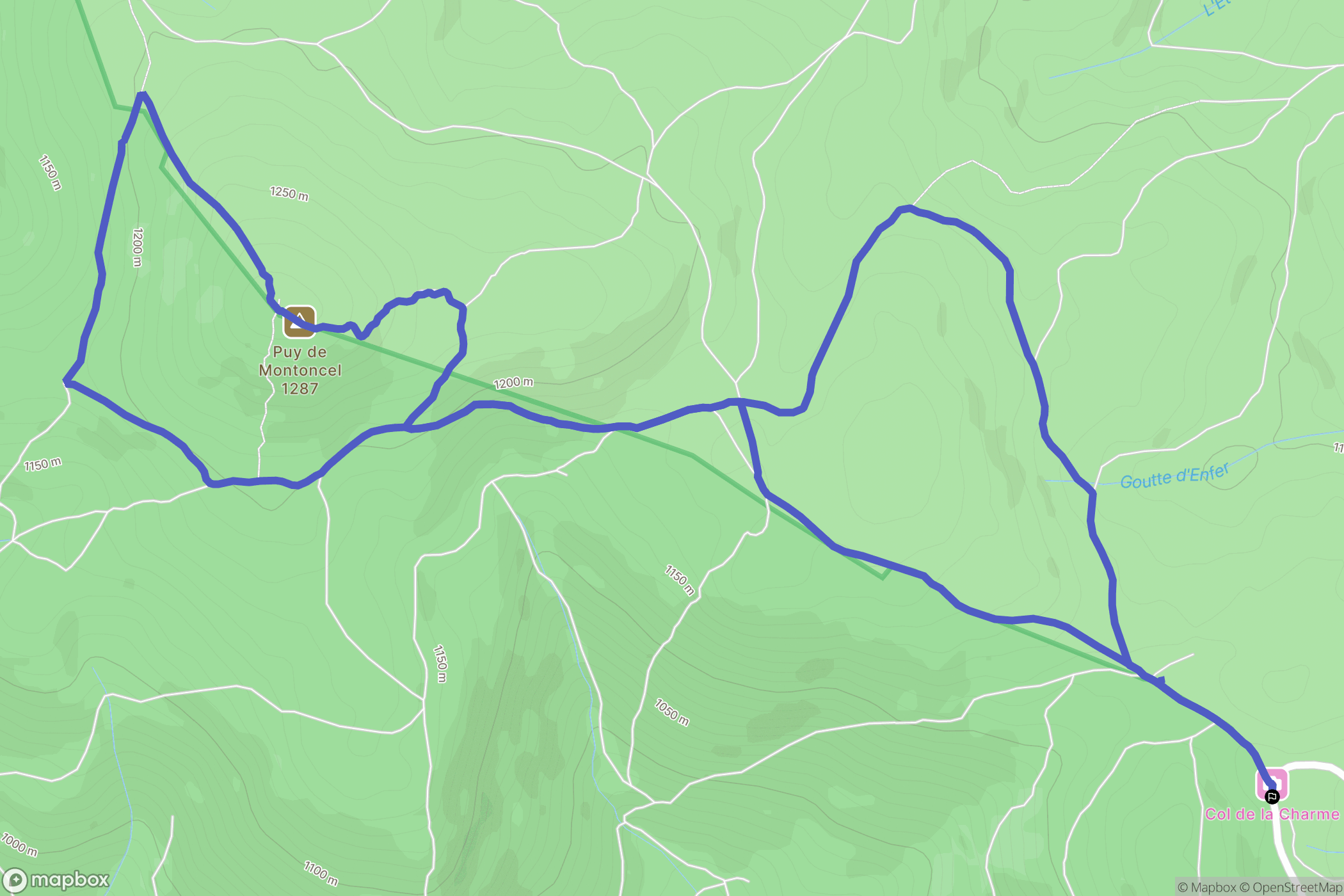 Saint-Priest-la-Prugne : carte du parcours de randonnée - France