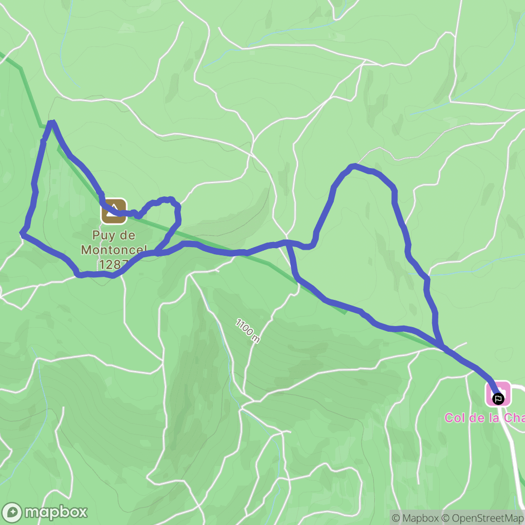 Saint-Priest-la-Prugne : carte du parcours de randonnée - France