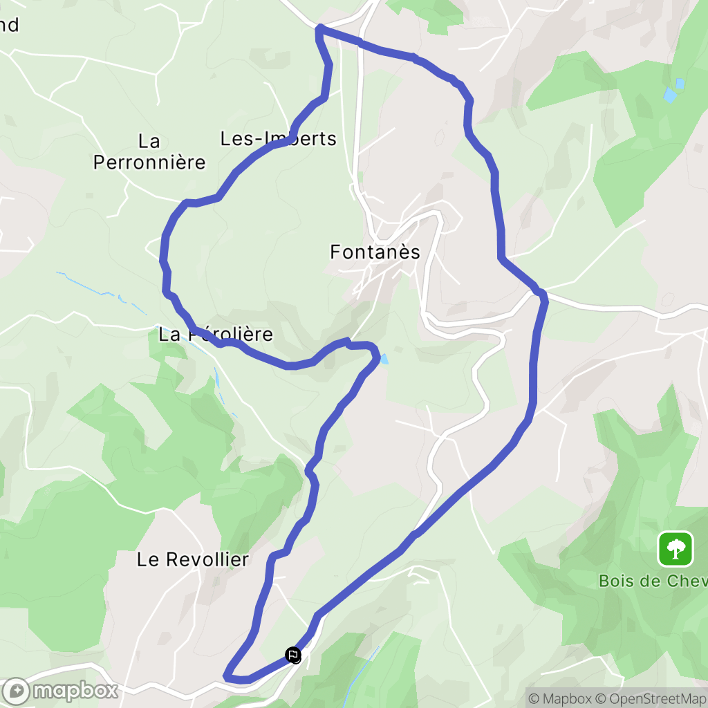 Fontanes : carte du parcours de randonnée - France