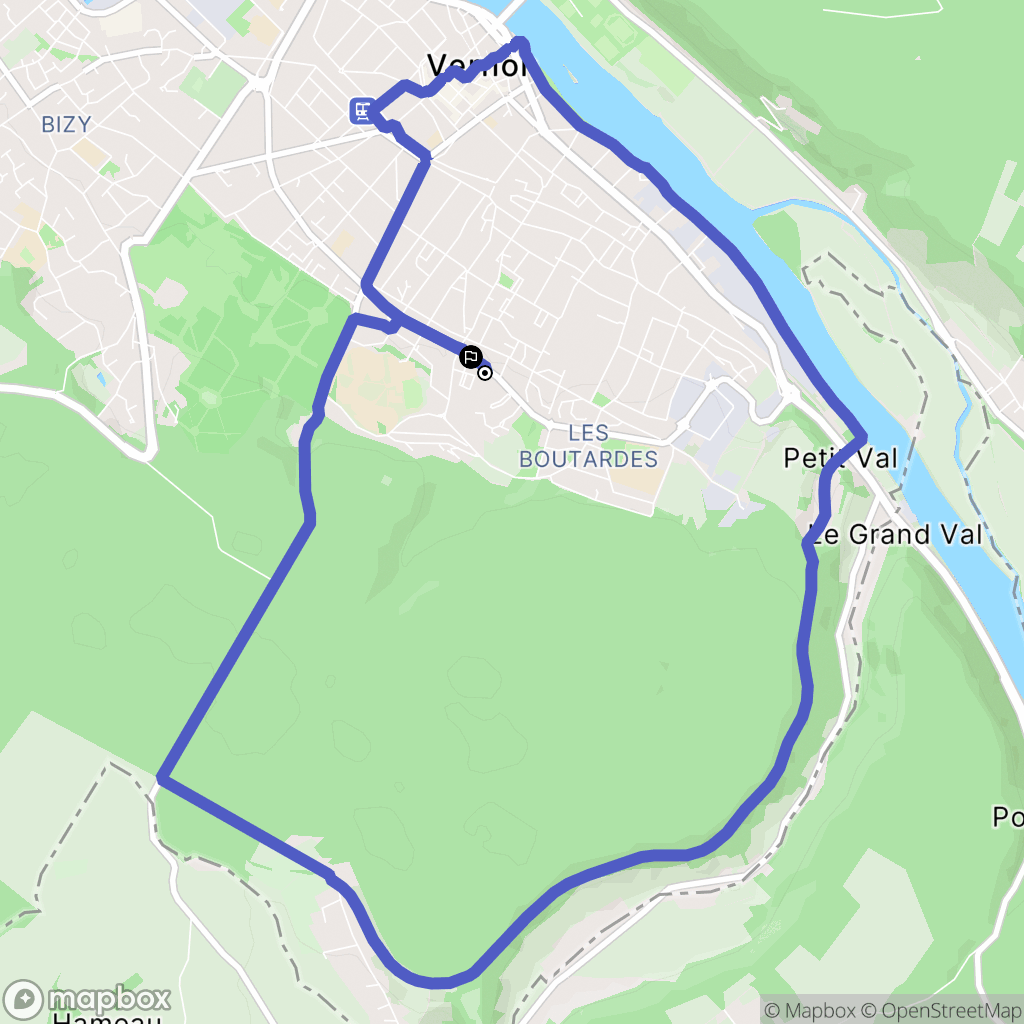 Vernon : carte du parcours de randonnée - France