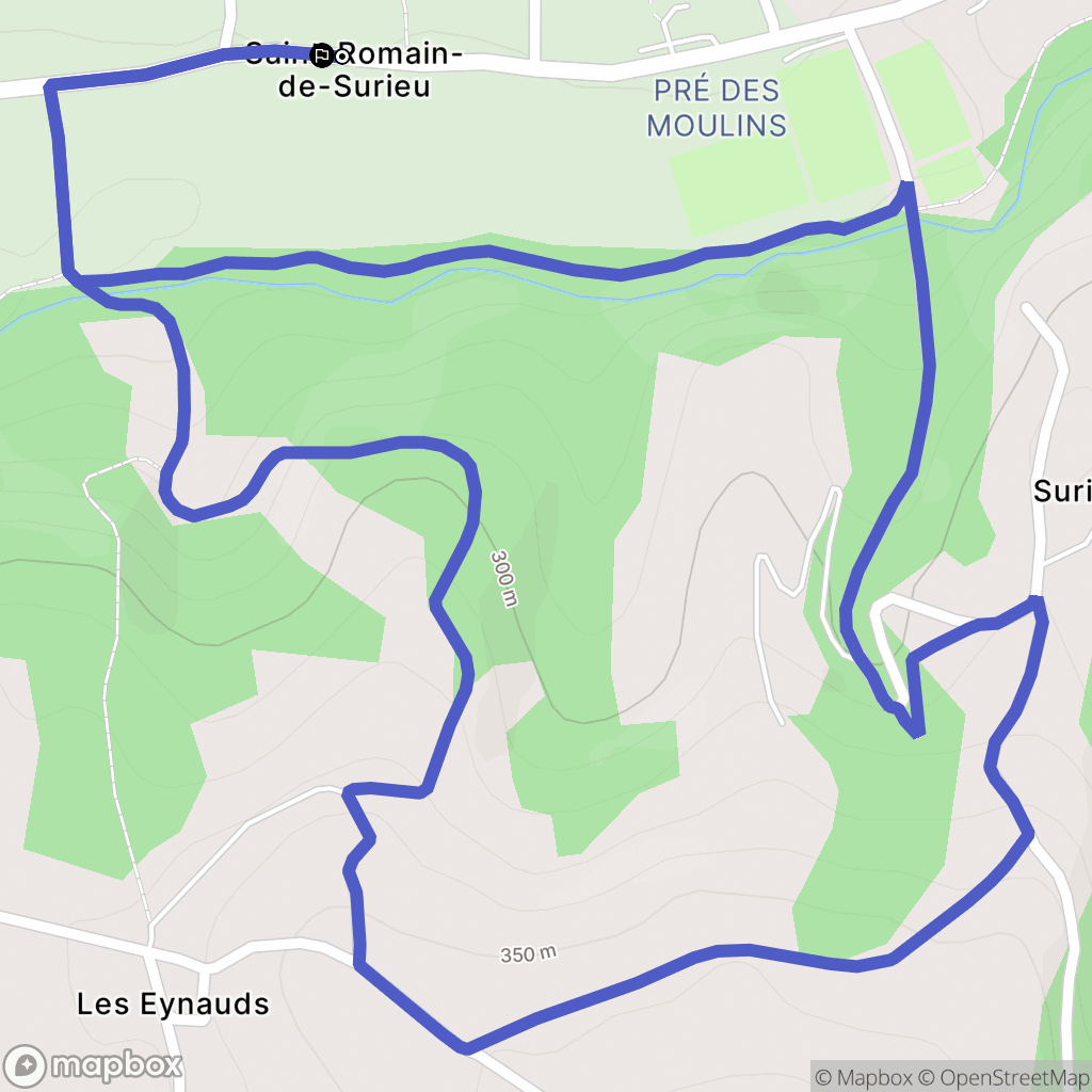 Saint-Romain-de-Surieu : carte du parcours de randonnée - France