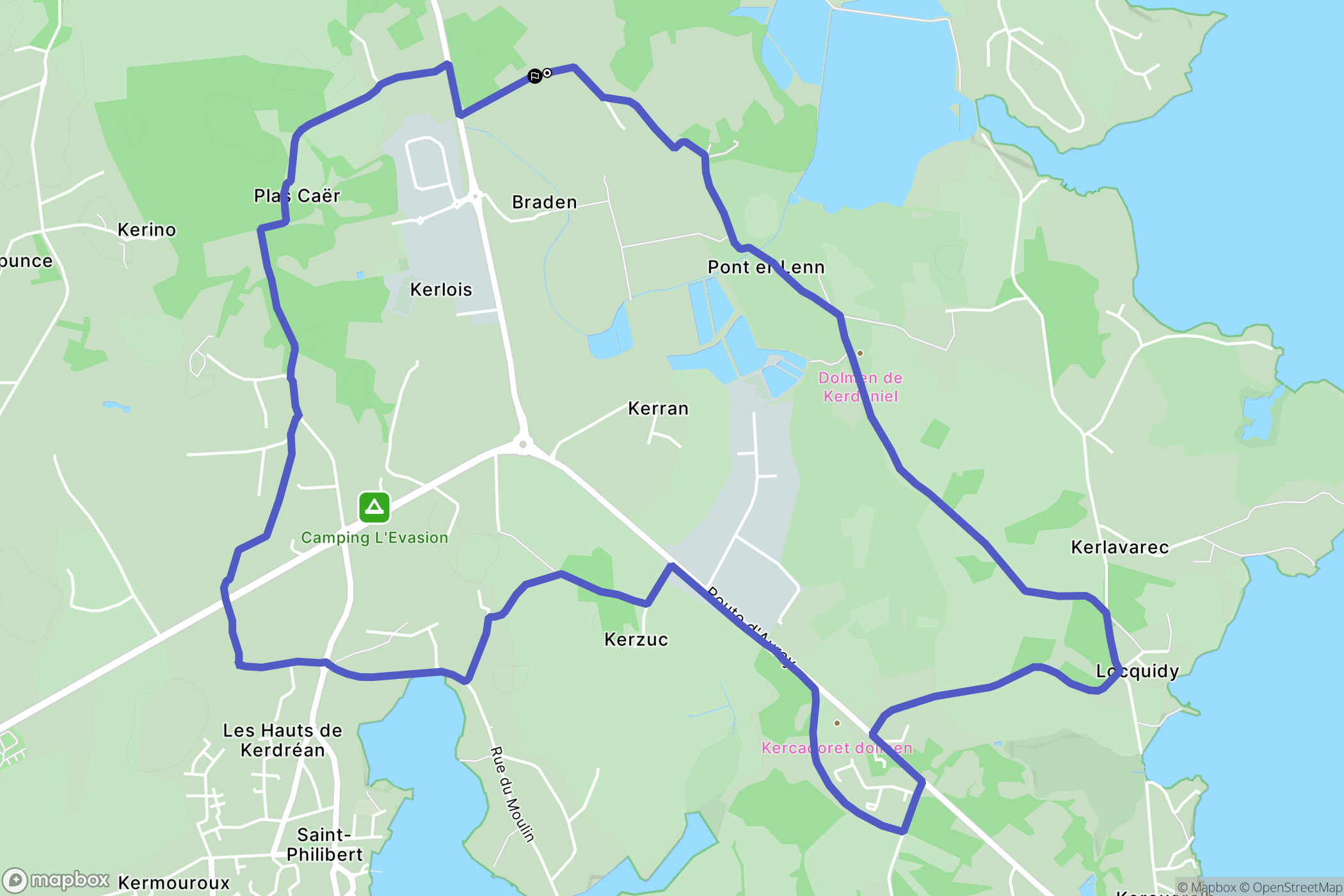 Crac'h : carte du parcours de randonnée - France