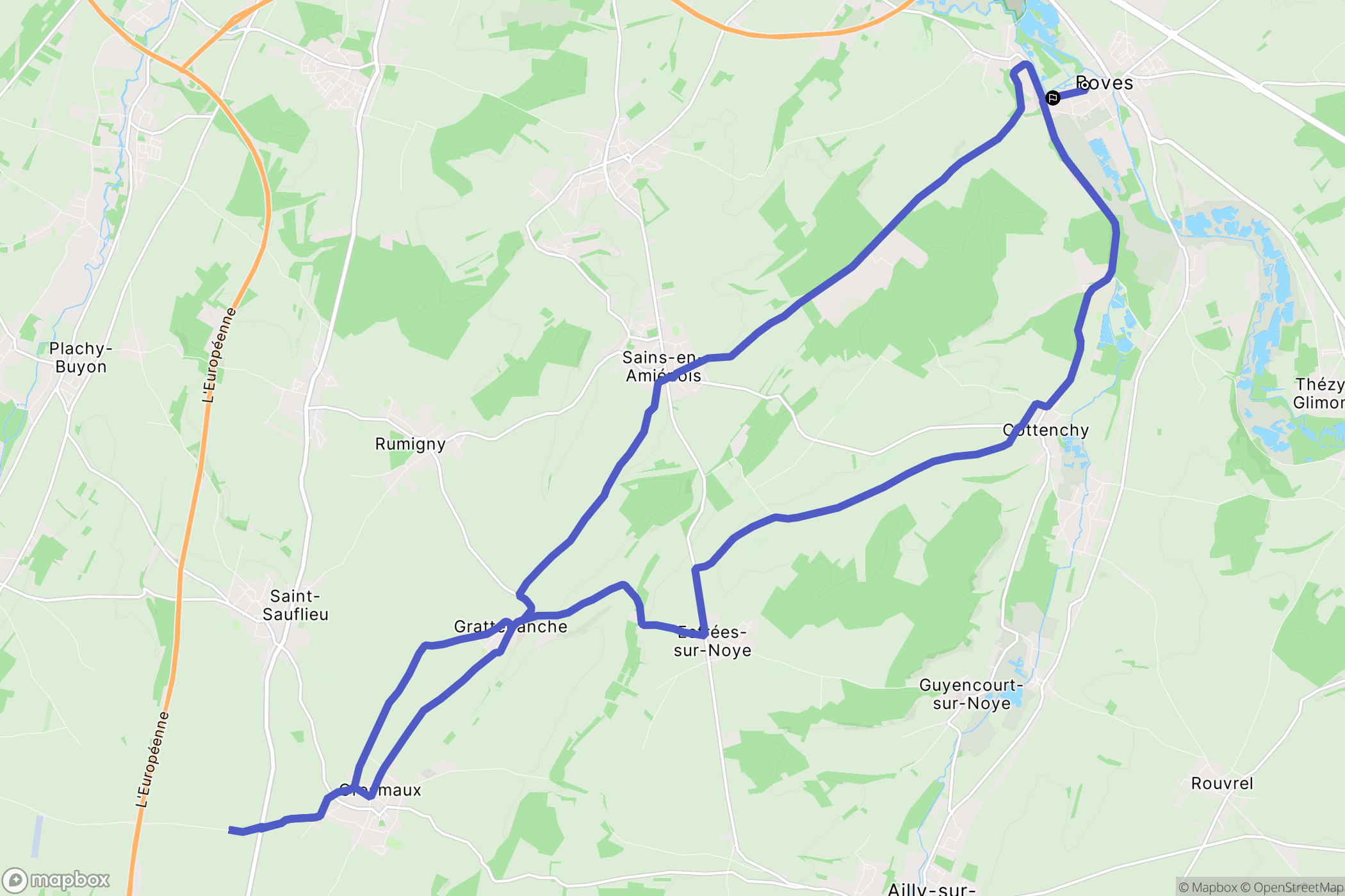 Boves : carte du parcours de randonnée - France