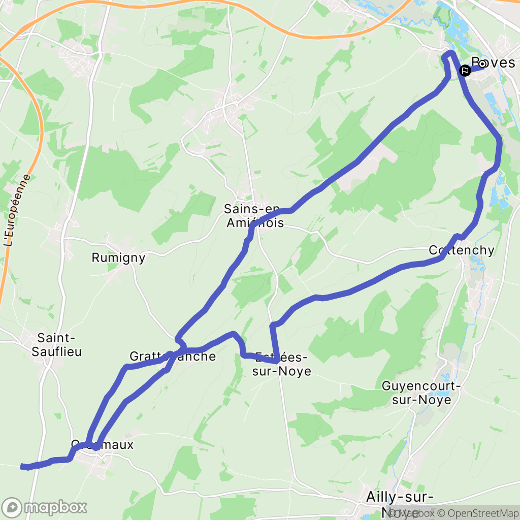 Boves : carte du parcours de randonnée - France