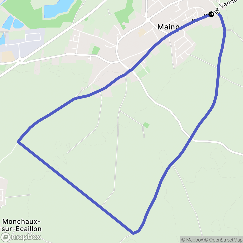 Maing : carte du parcours de randonnée - France