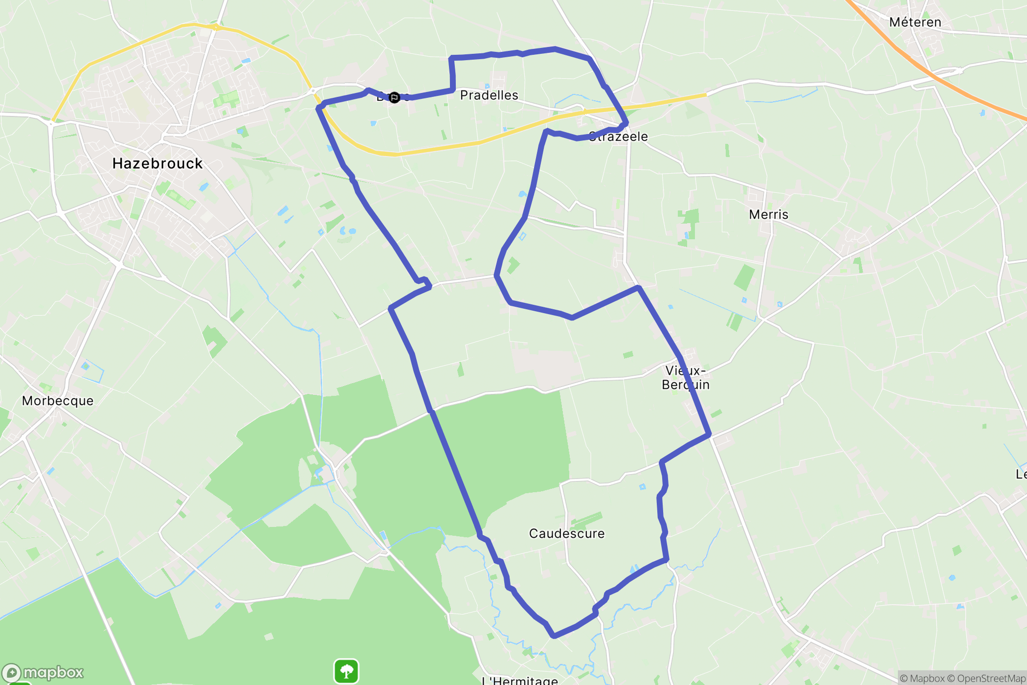 Borre : carte du parcours de randonnée - France