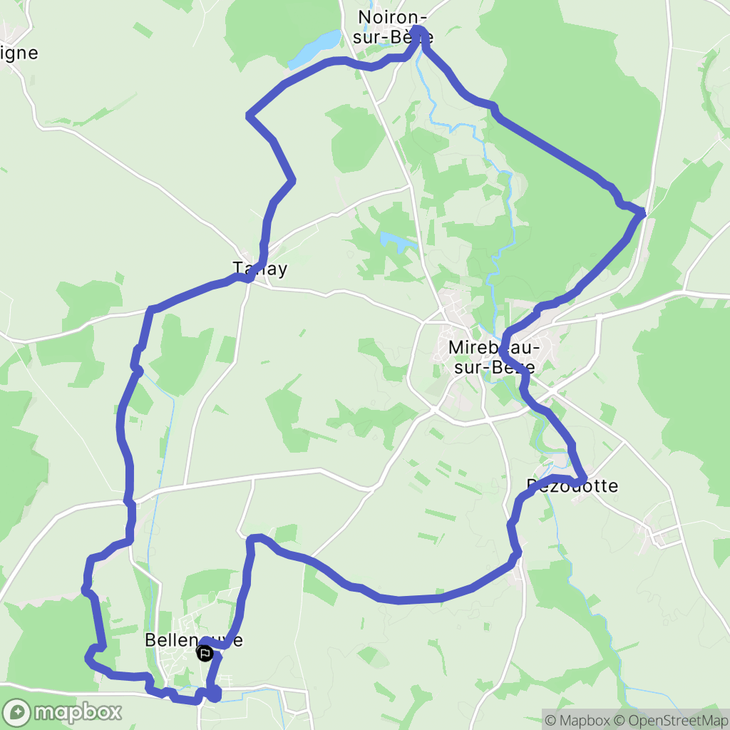 Belleneuve : carte du parcours de randonnée - France