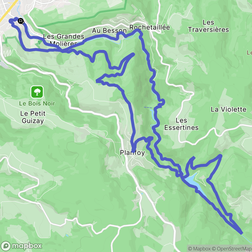 Saint-Étienne : carte du parcours de randonnée - France