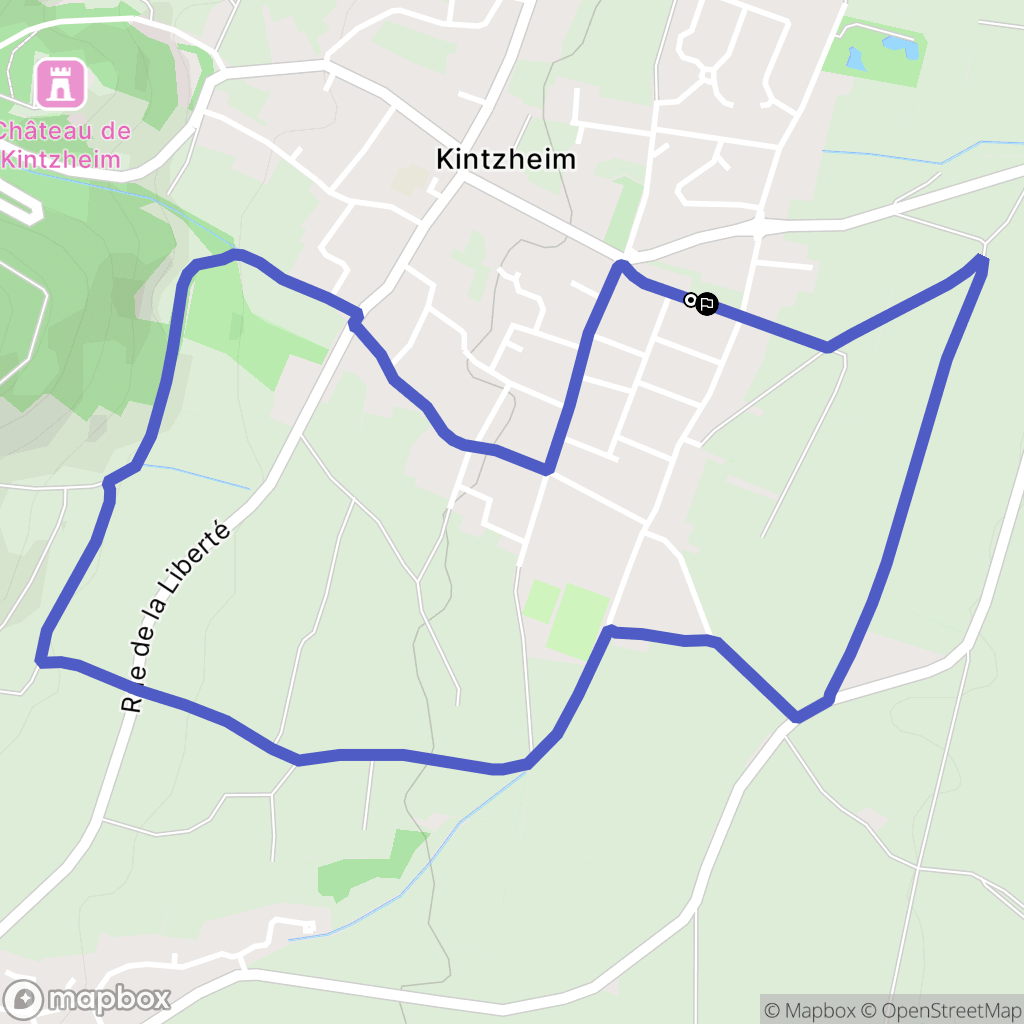 Kintzheim : carte du parcours de randonnée - France