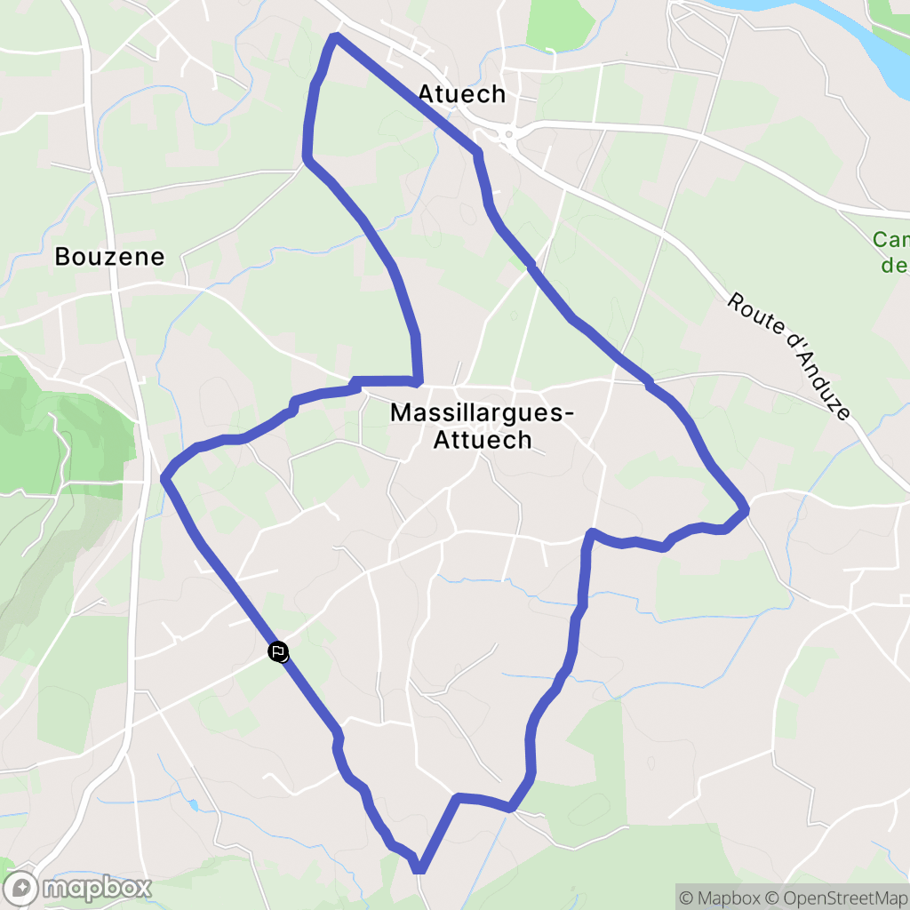 Massillargues-Attuech : carte du parcours de randonnée - France