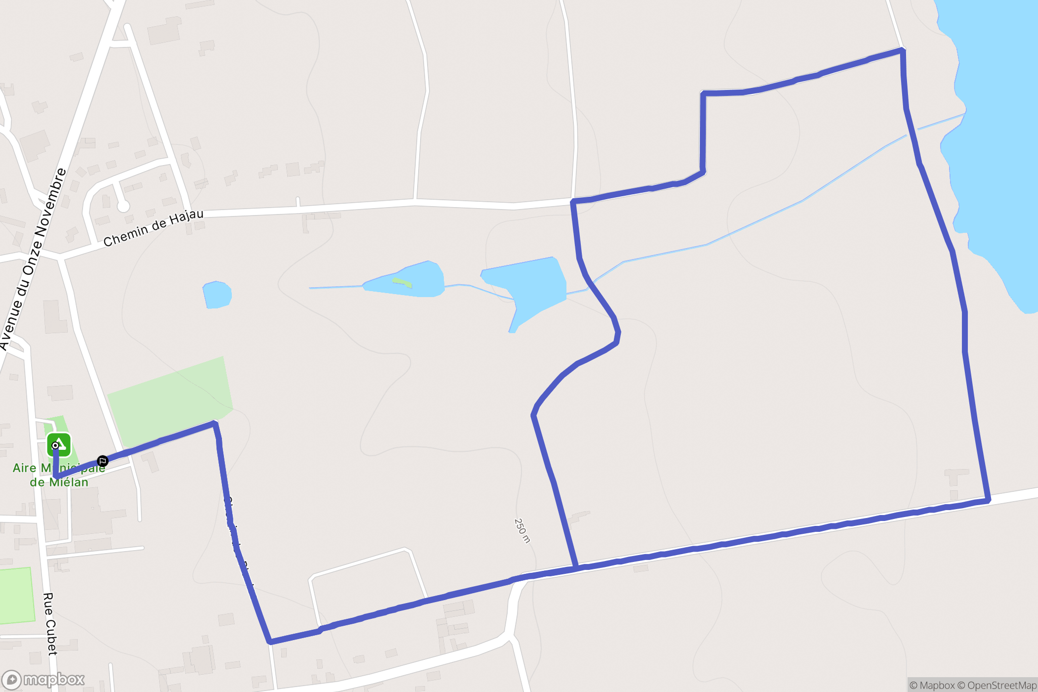 Miélan : carte du parcours de randonnée - France