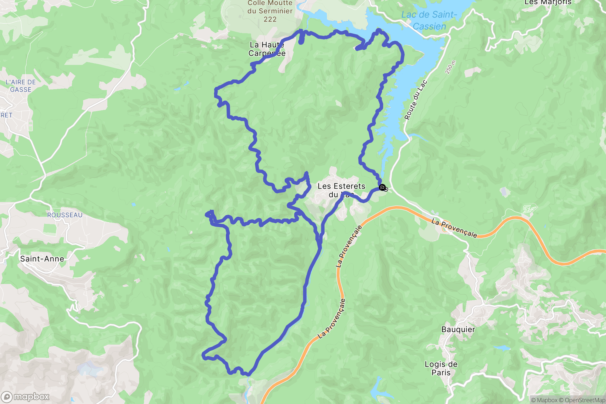 Les Adrets-de-l'Estérel : carte du parcours de randonnée - France
