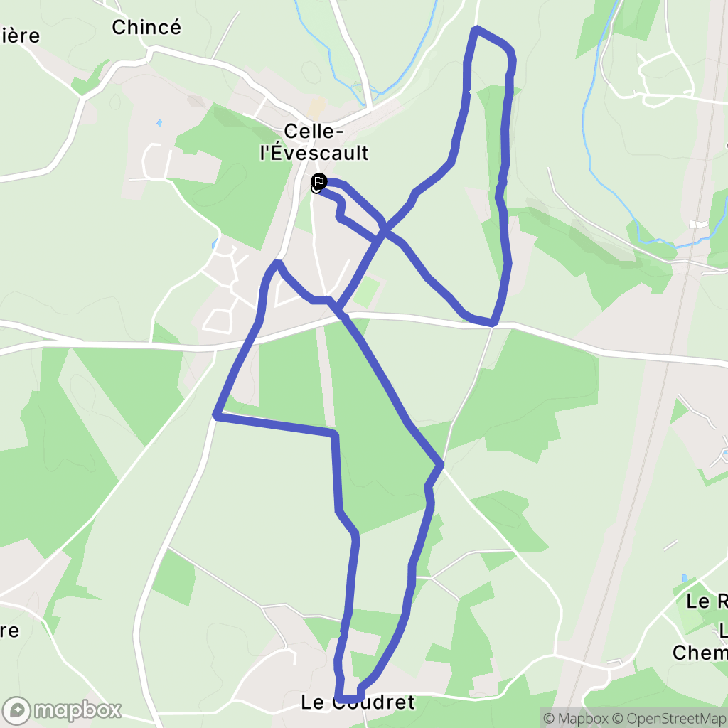 Celle-Lévescault : carte du parcours de randonnée - France
