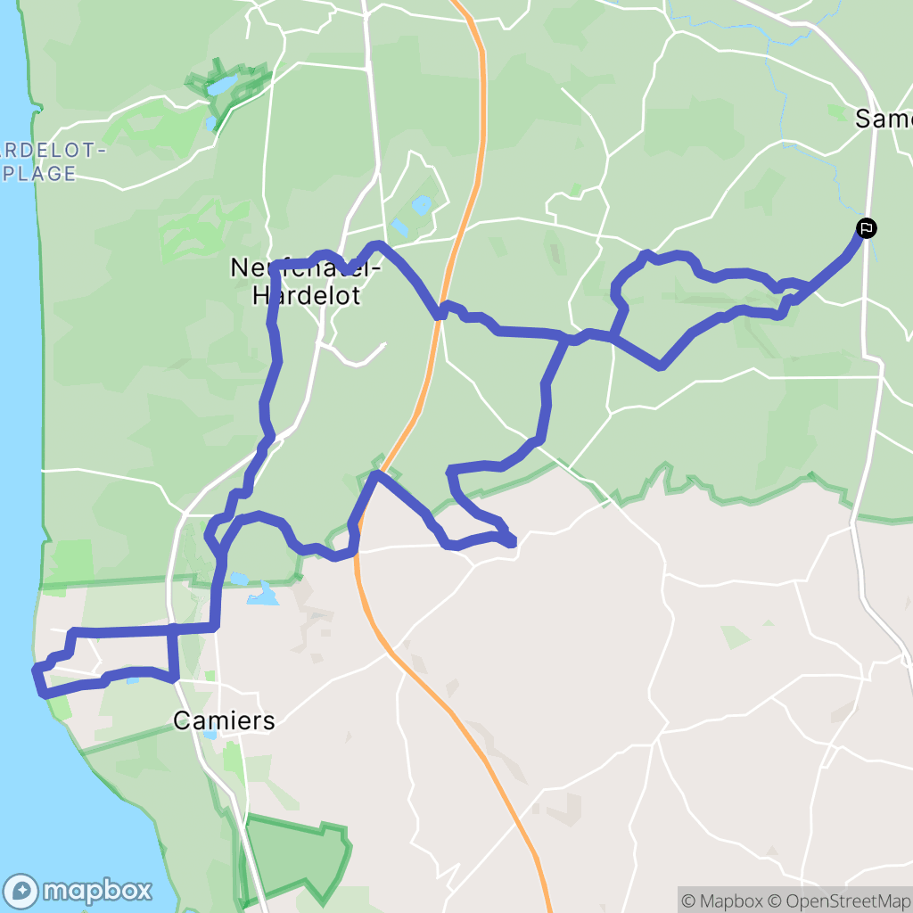 Tingry : carte du parcours de randonnée - France