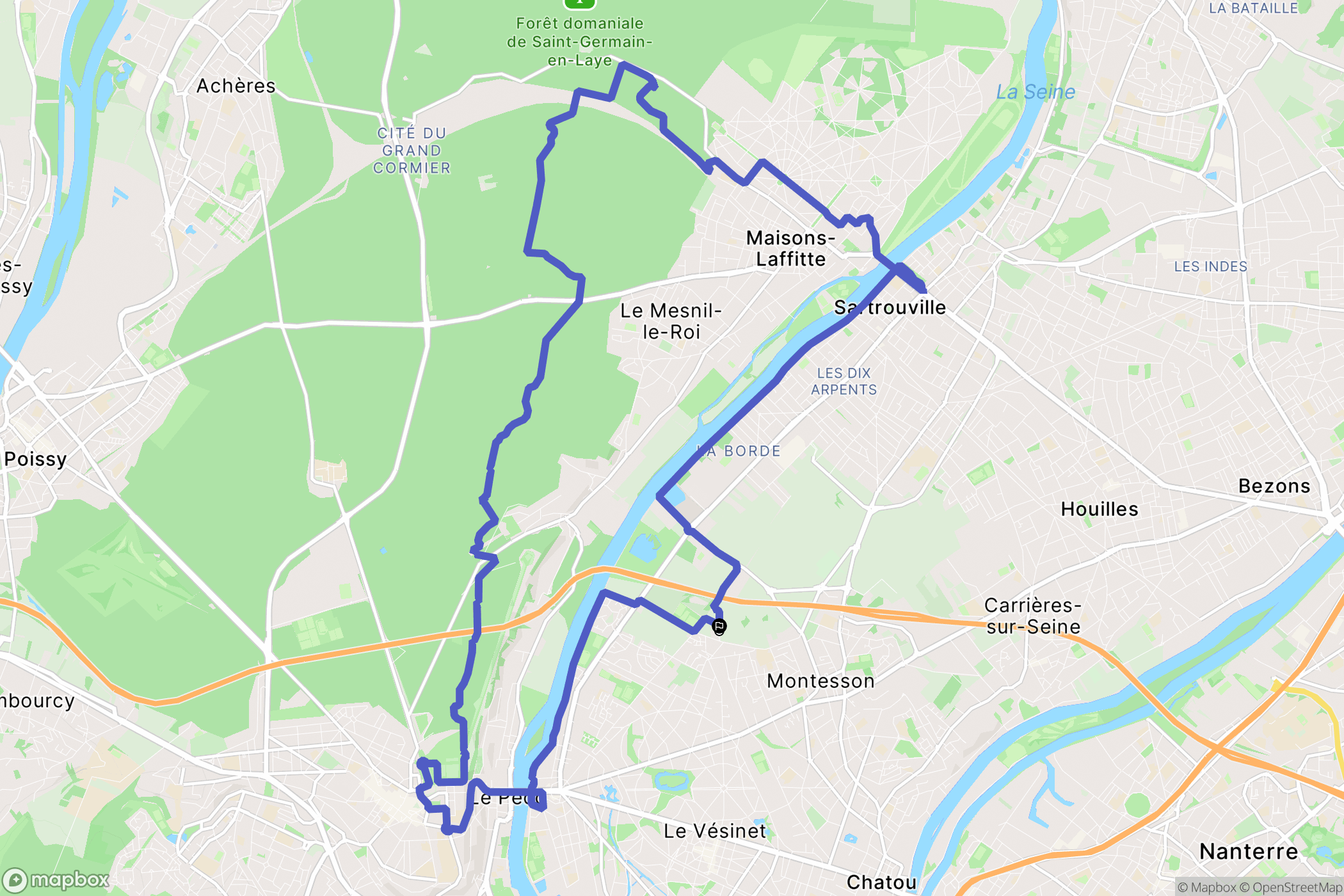Montesson : carte du parcours de randonnée - France