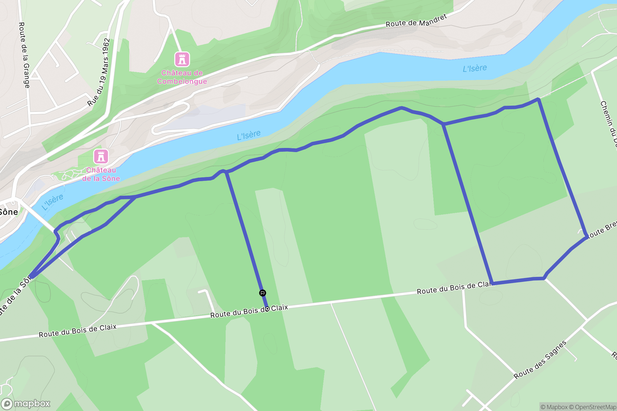 Saint-Romans : carte du parcours de randonnée - France