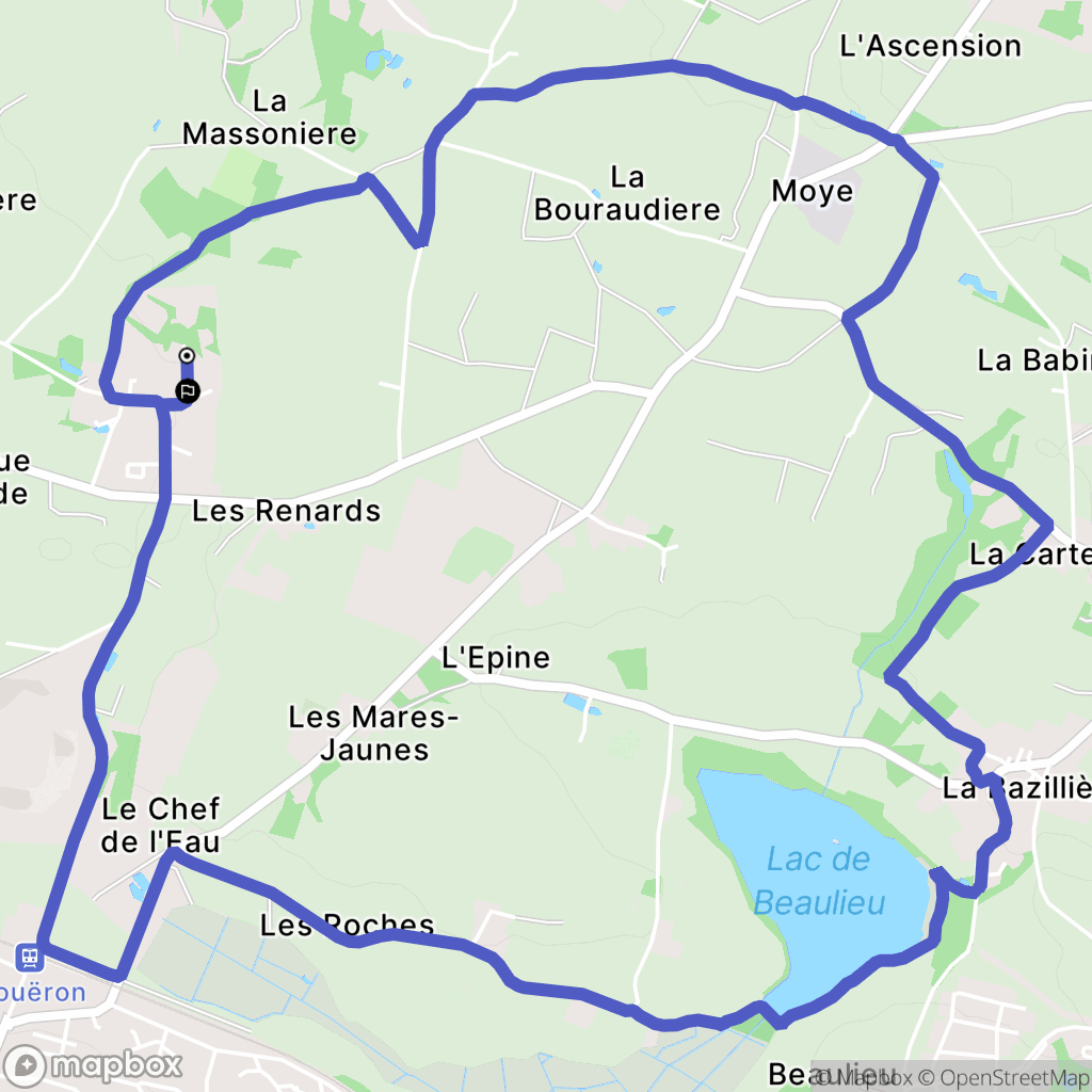 Couëron : carte du parcours de randonnée - France