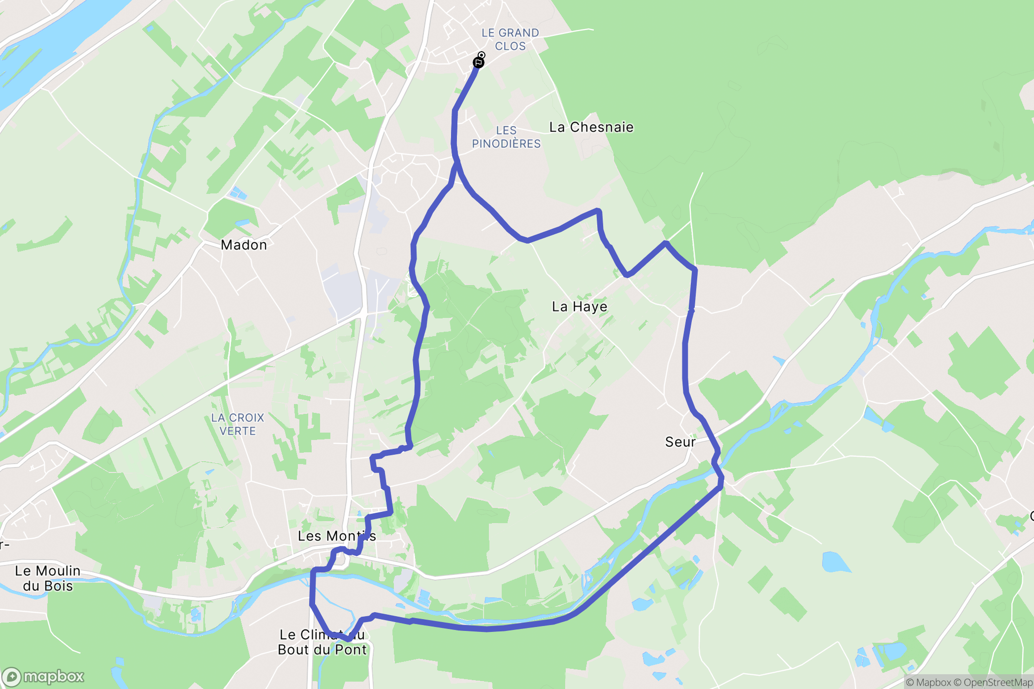 Chailles : carte du parcours de randonnée - France