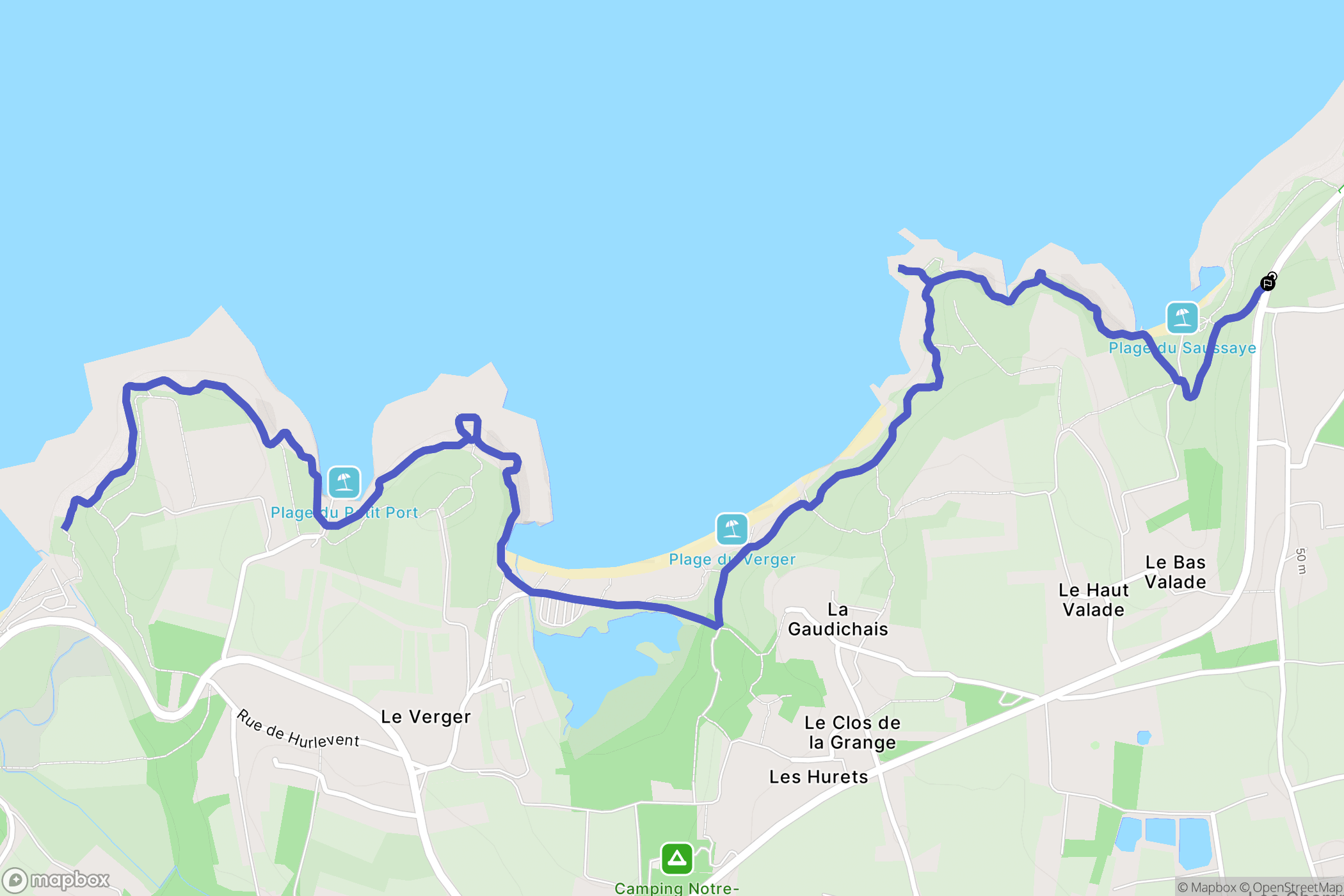 Cancale : carte du parcours de randonnée - France