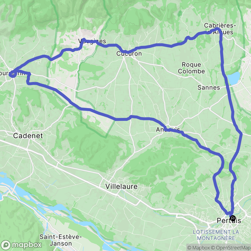 Pertuis : carte du parcours de randonnée - France