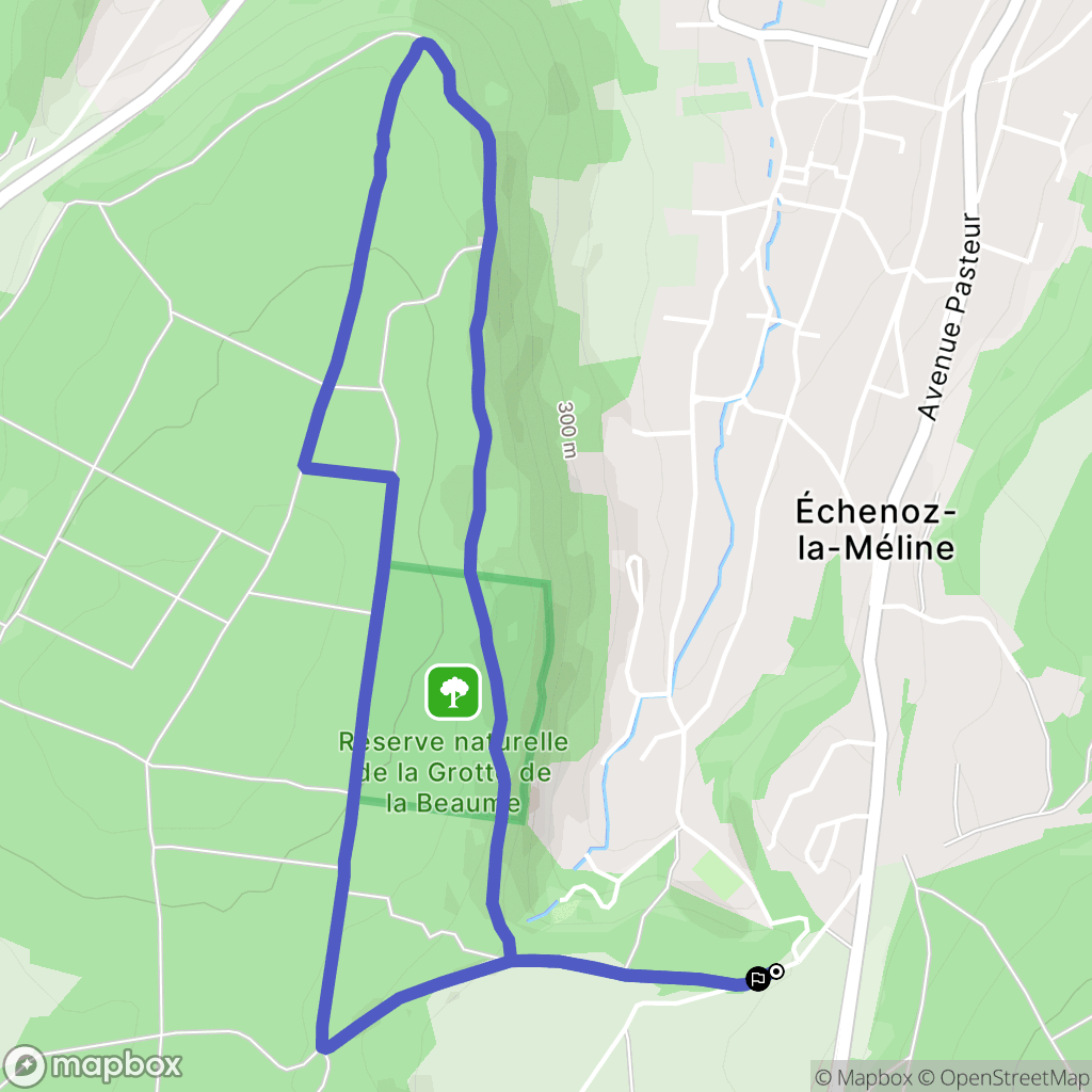 Échenoz-la-Méline : carte du parcours de randonnée - France