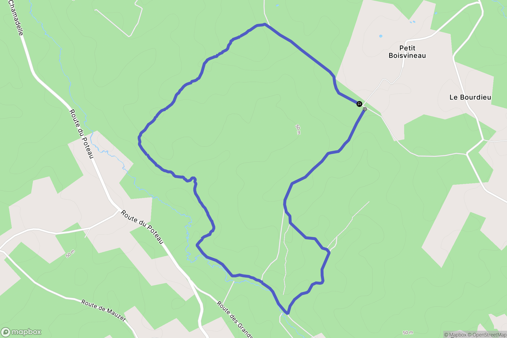 La Barde : carte du parcours de randonnée - France