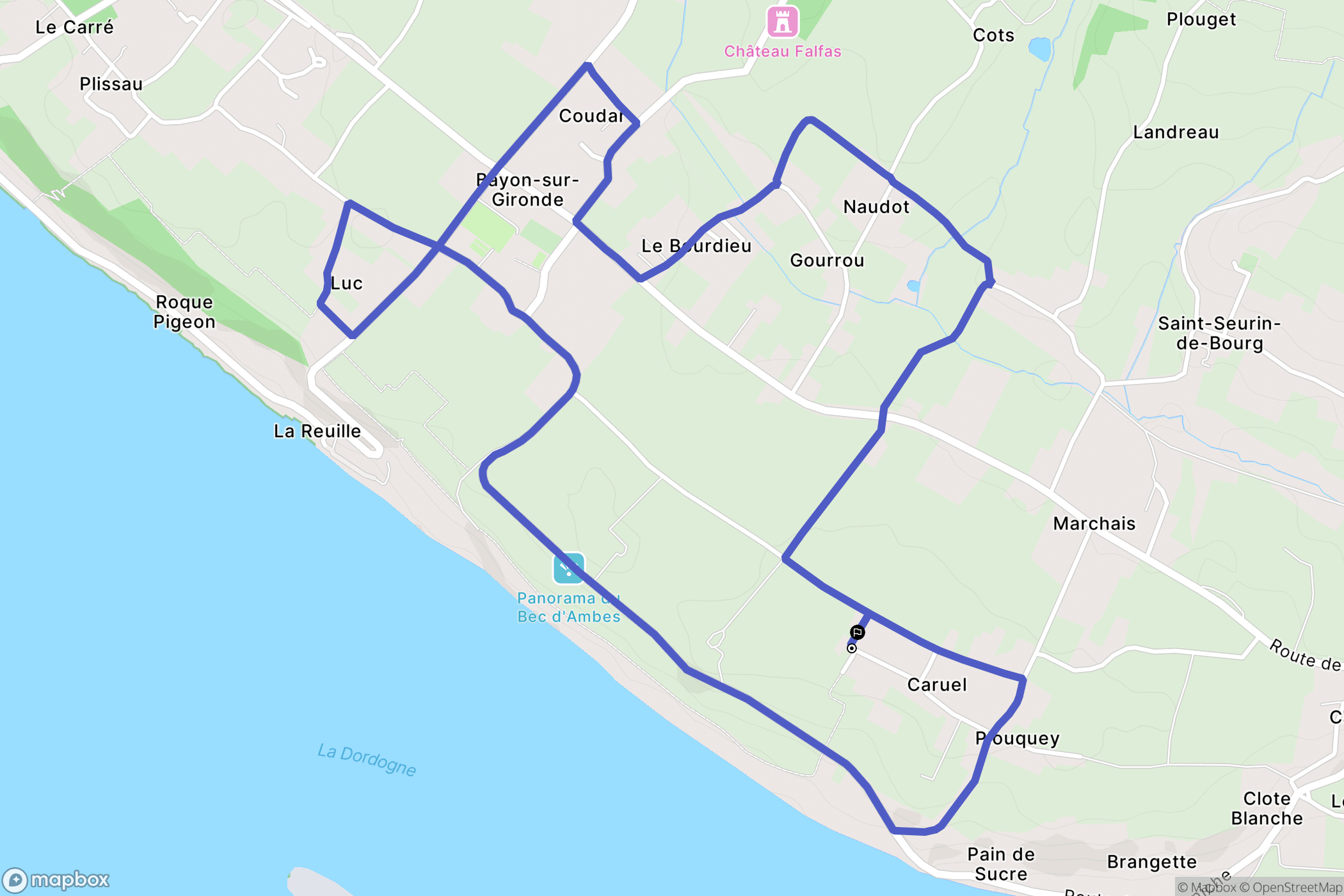 Saint-Seurin-de-Bourg : carte du parcours de randonnée - France