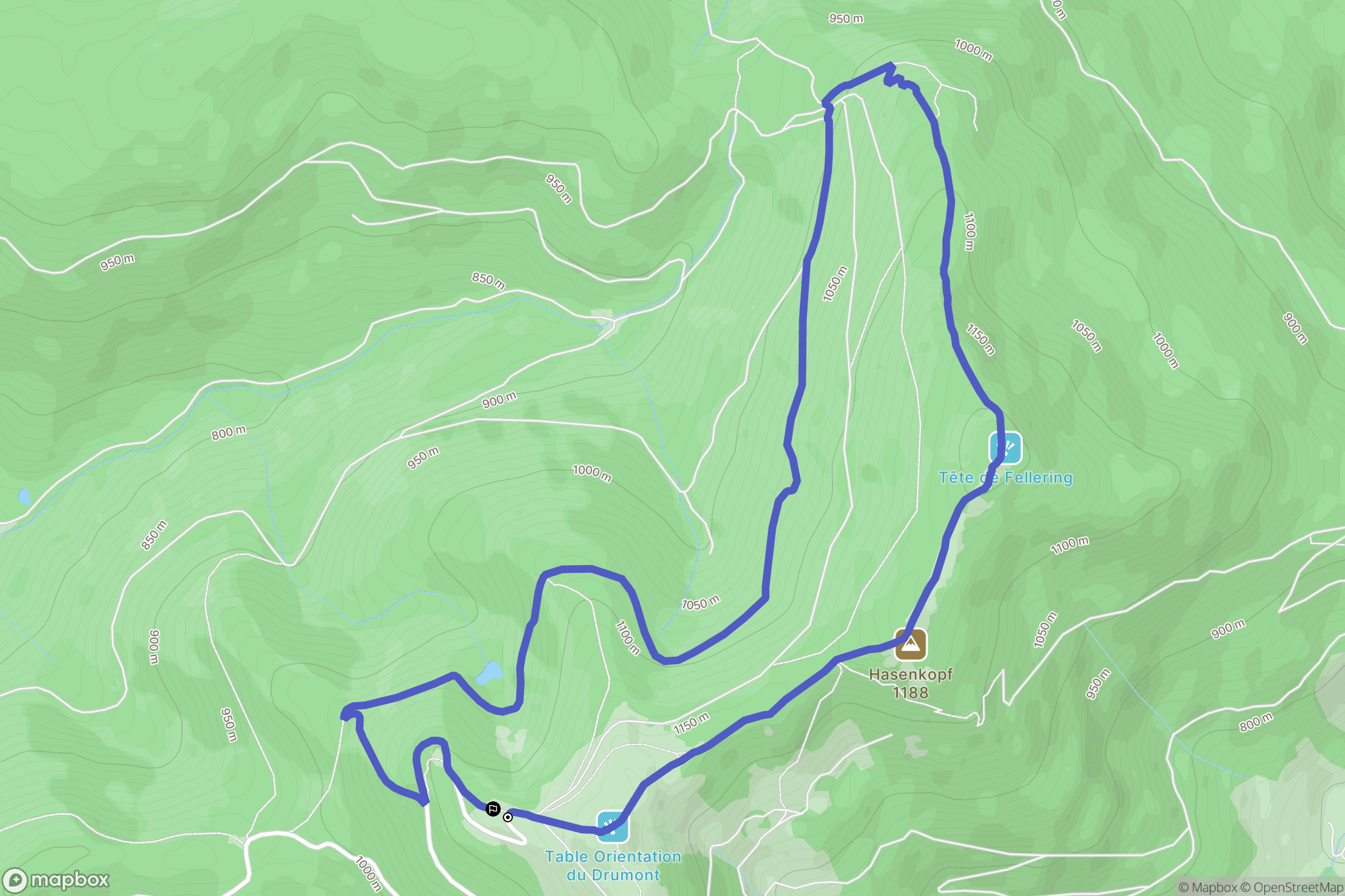 Bussang : carte du parcours de randonnée - France