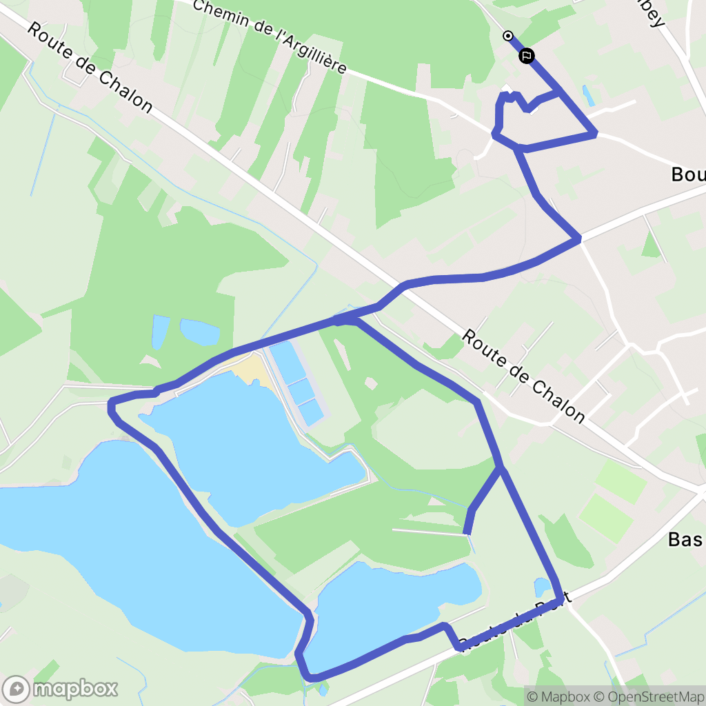 Ouroux-sur-Saône : carte du parcours de randonnée - France