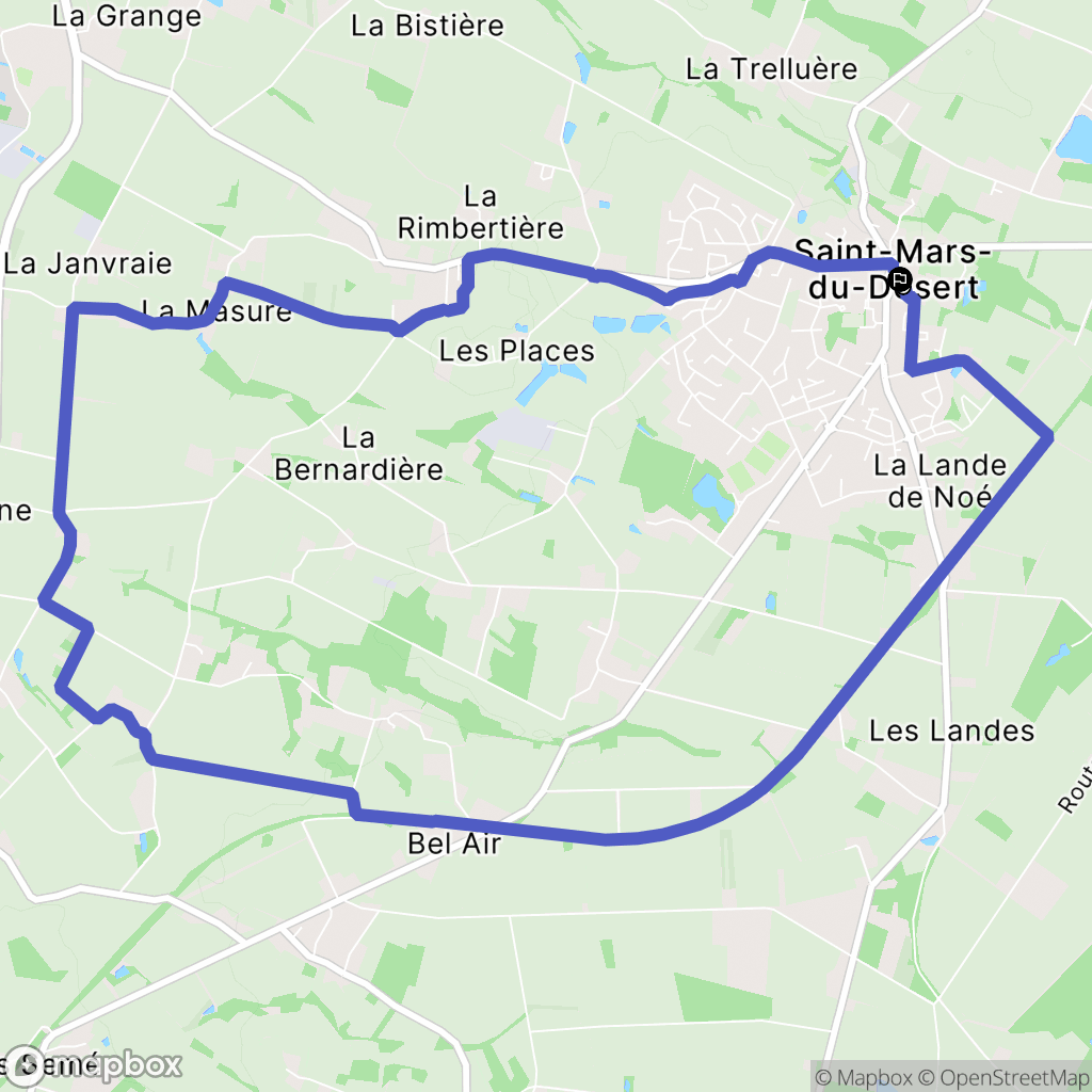Saint-Mars-du-Désert : carte du parcours de randonnée - France