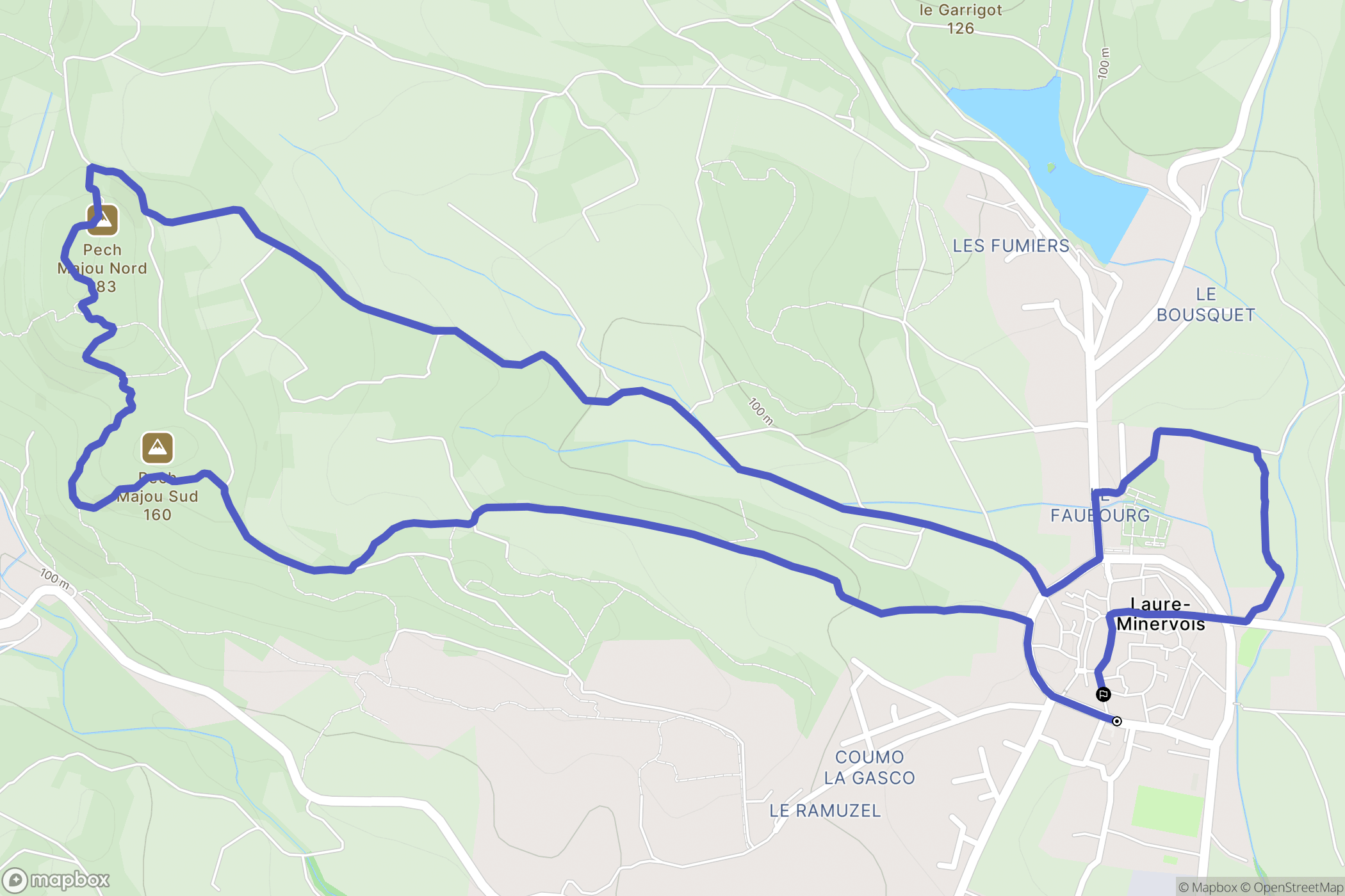 Laure-Minervois : carte du parcours de randonnée - France